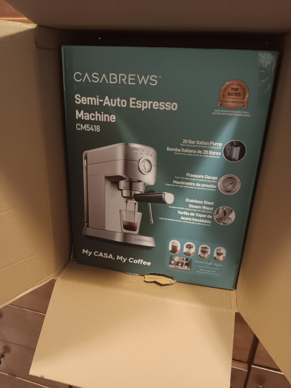 CASABREWS CM5418 Espresso Maker, Compact Espresso Machine with Milk Frother customer photo 2