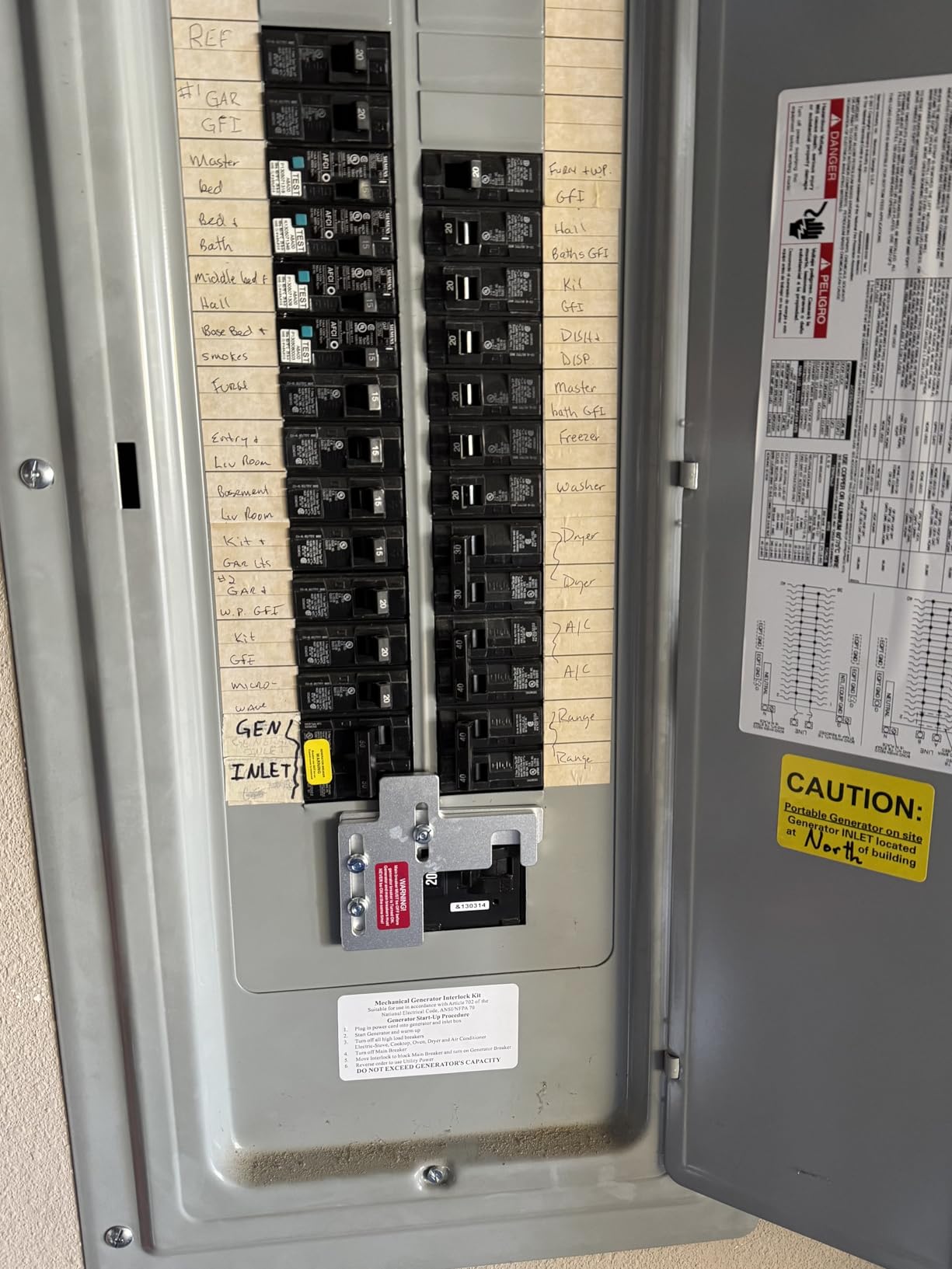 Generator Interlock Kit Compatible with Siemens or Murray 150 or 200 Amp Panels, 7/8-1 1/4