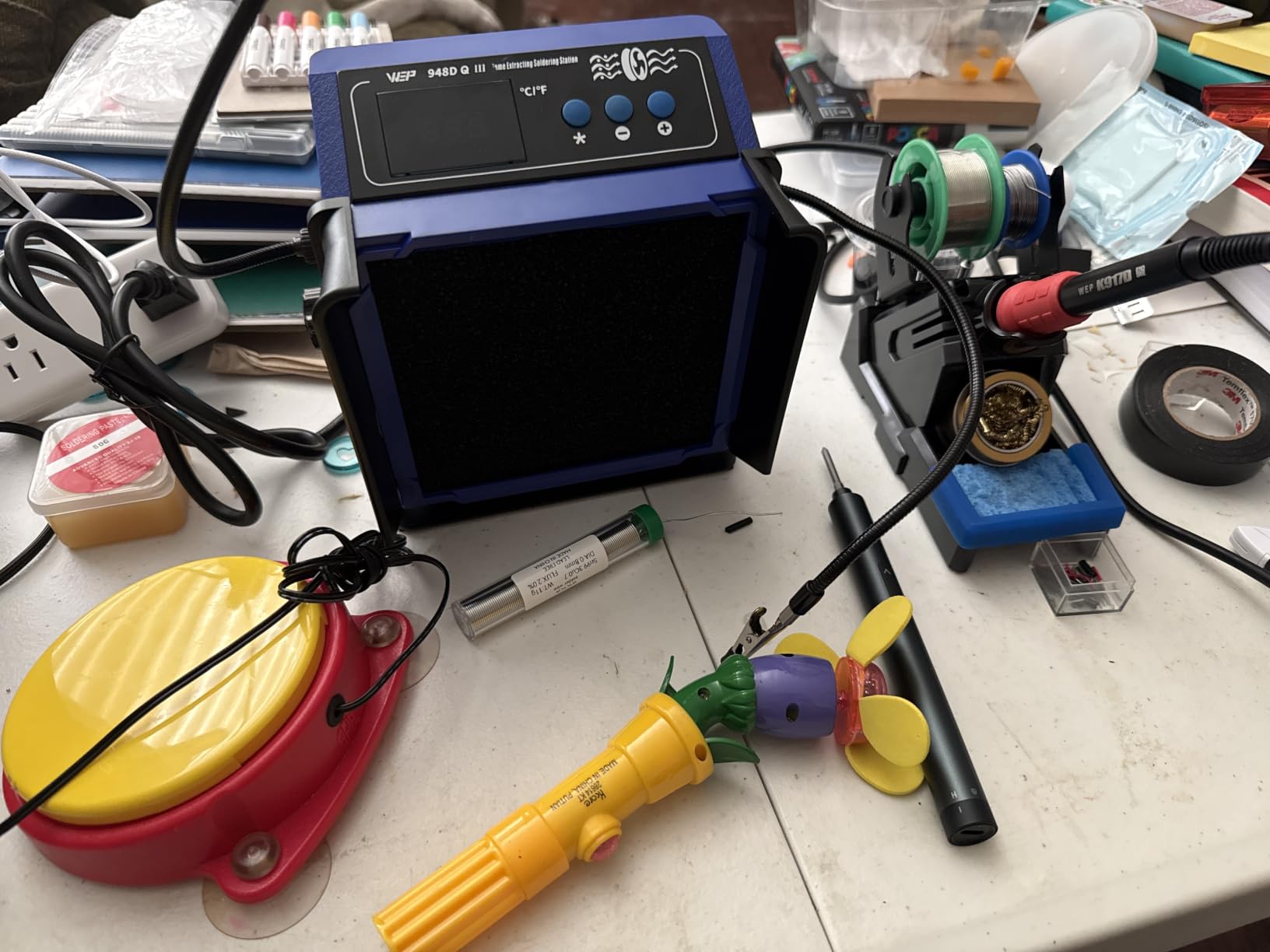 WEP 948DQ-I Fume Extractor Tool with Double Filtering, Helping Hands, Adjustable Tilt Angle, Fenders for Soldering Station, Soldering Iron with 6 Filtration Adsorbers customer photo 1