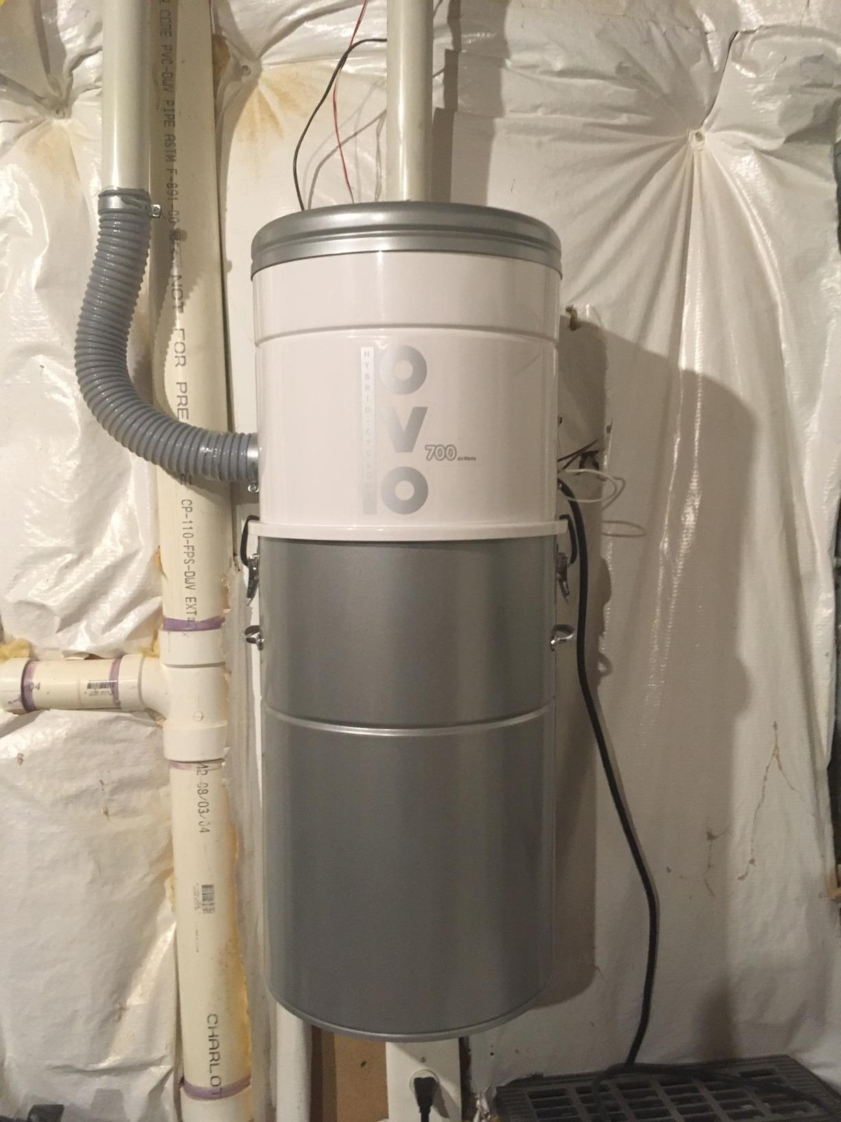 OVO 700 Airwatts Heavy Duty Powerful Central Vacuum System, Hybrid Filtration (with or Without Disposable Bags) 35L or 9.25Gal Bottom Load Dust Bin customer photo 1