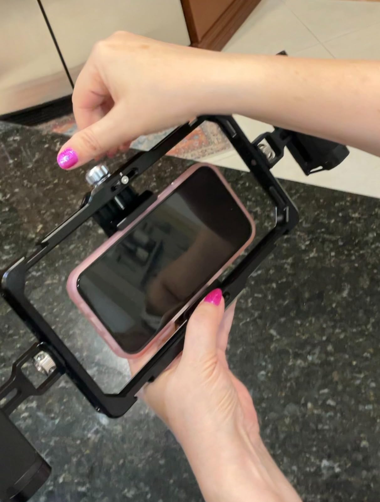 NEEWER Upgraded Phone Rig Vlogging Kit, Video Stabilizer with Dual Handle, Wireless Mic Clip Slot for TikTok YouTube, Compatible with SmallRig iPhone 17 Pro Max 16 16e 15 Galaxy S25 Ultra, PA009 customer photo 1