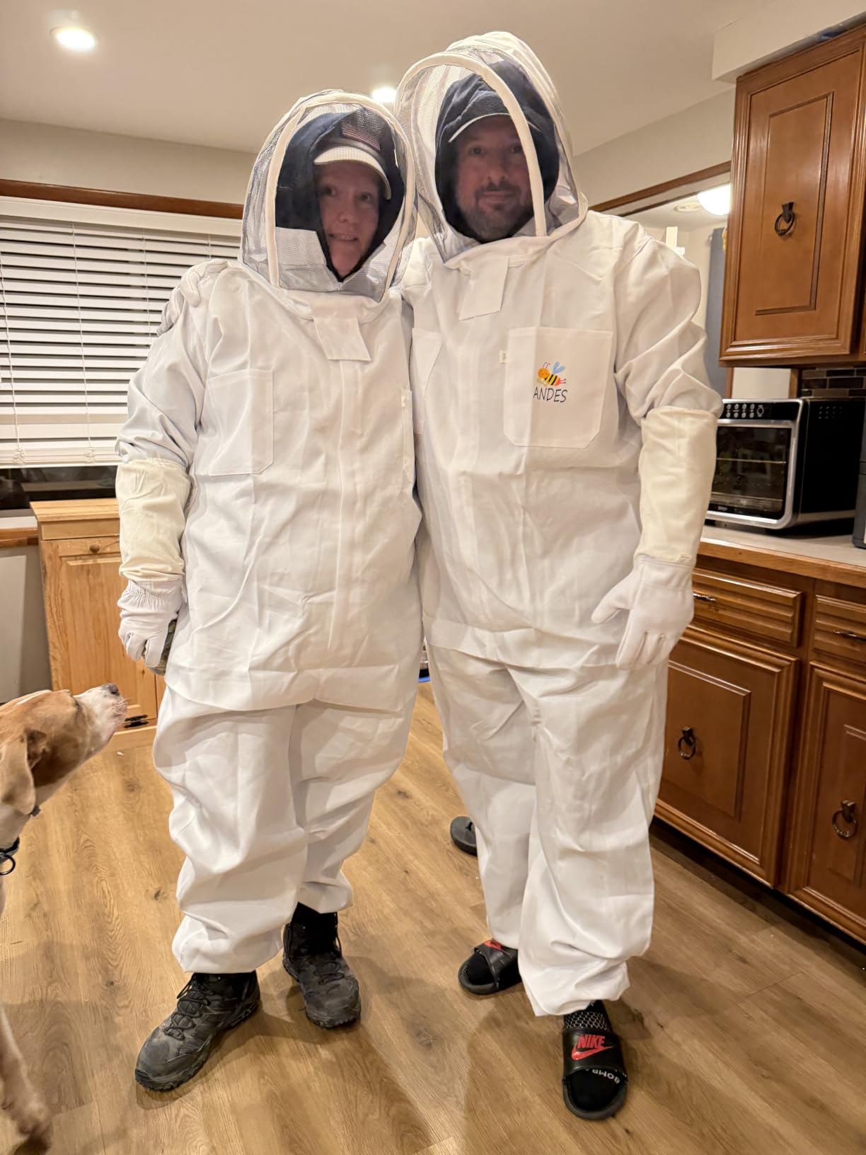 ANDES Sting Proof Bee Suit with Gloves & Fencing Veil, L(Fits 5'7