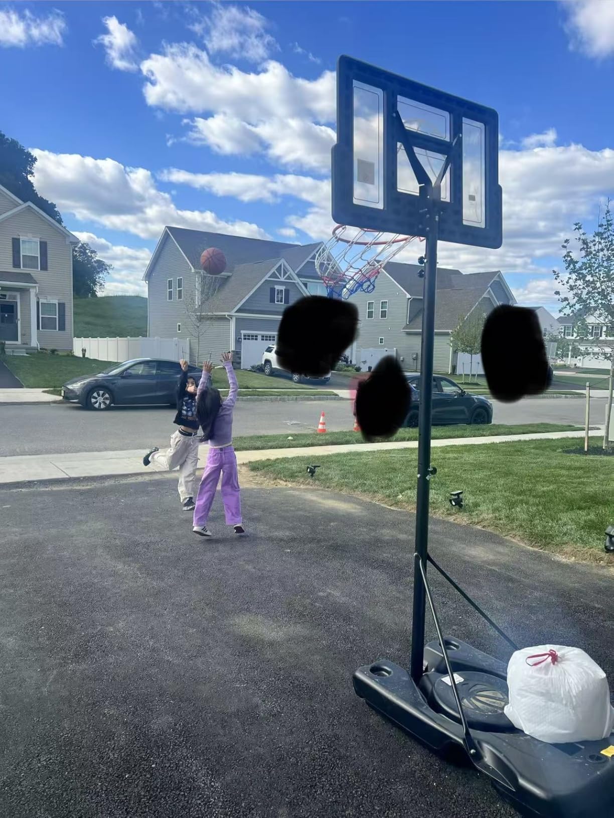 Yohood Basketball Hoop Outdoor 10ft Adjustable, Portable Basketball Hoop Goal System for Kids Youth and Adults in Backyard/Driveway/Indoor, 44 Inch Shatterproof Backboard and Larger Base customer photo 2