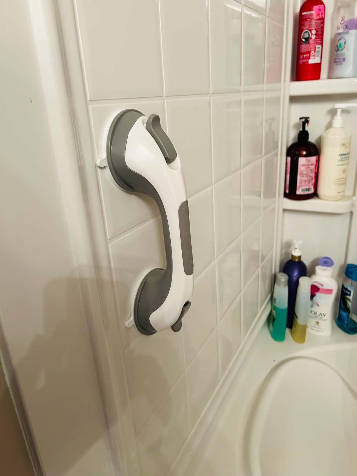 TAILI Grab Bars for Bathtubs and Showers 2 Pack Suction Grab Bar, Heavy Duty Shower Handle Removable Bath Handrails for Seniors and Elderly, Bathroom Safety Grip No Drilling Waterproof,Grey,G9 customer photo 2