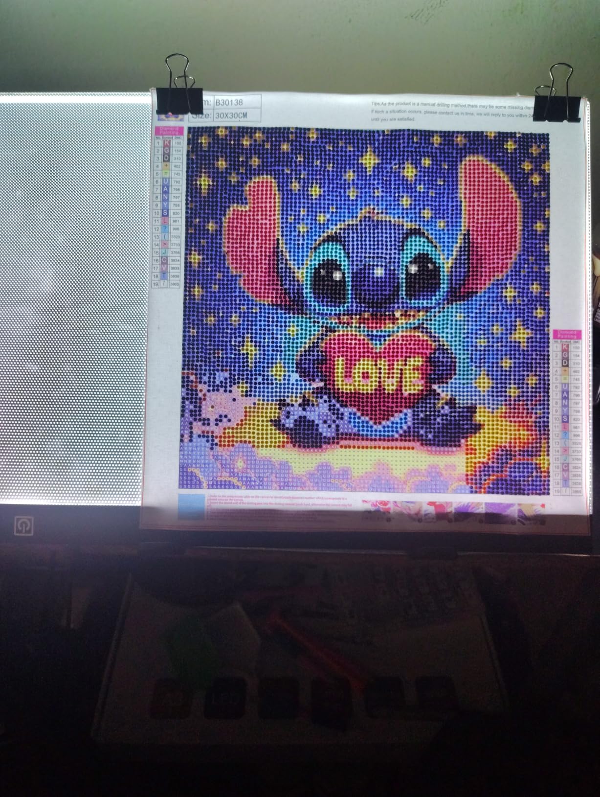 A3 LED Light Pad for Diamond Painting, Ratukall Diamond Art Light Board Kit, Adjustable Brightness Light Box for Tracing with Diamond Painting Accessories and Tools Includes Storage Case, Pens, Stand customer photo 1