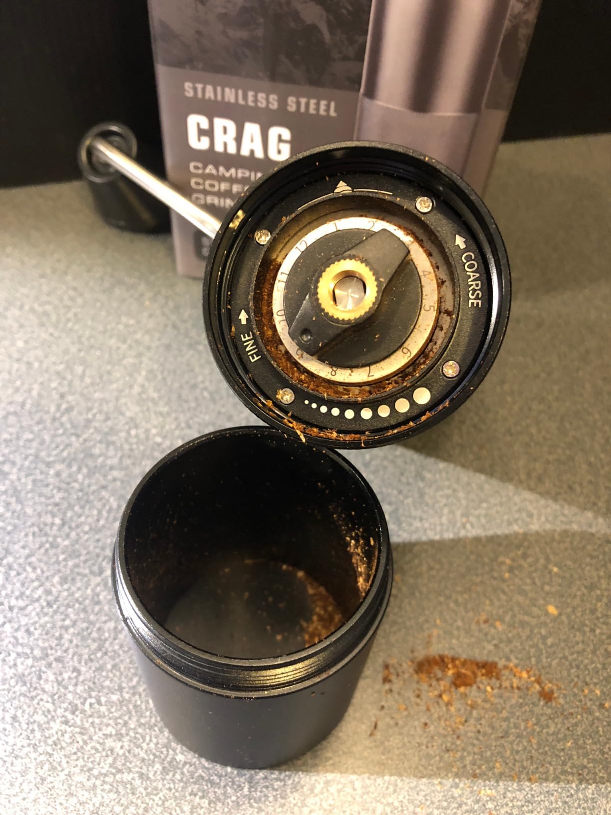 COLETTI Crag Manual Coffee Grinder - Hand Coffee Grinder - CNC Burr Precision Hand Grind, Heavy Duty for Travel, Camping, Hiking & Adventure - Includes Brush [Black Coat] customer photo 2