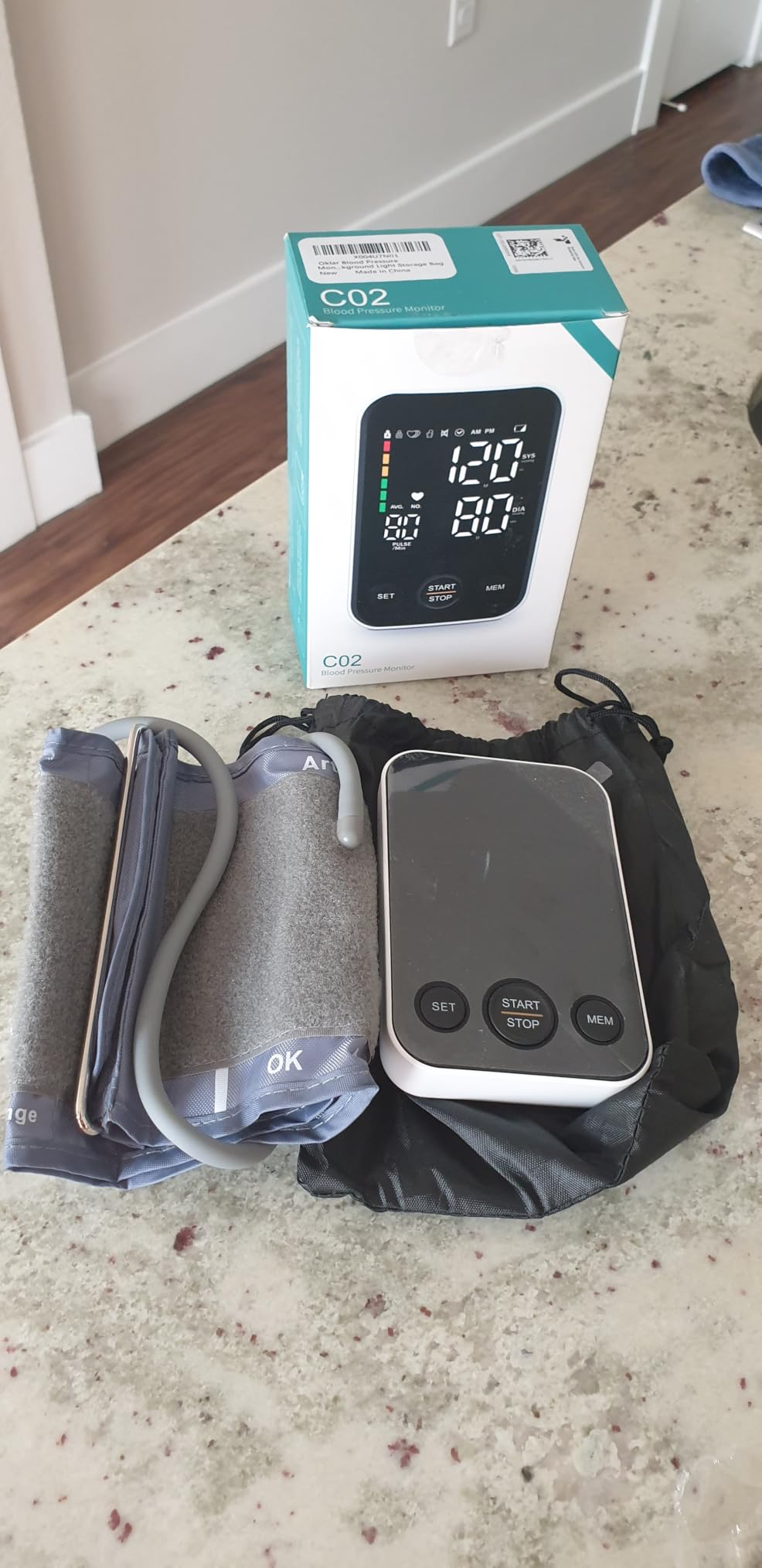 Oklar Blood Pressure Monitor Upper Arm Monitors for Home Use BP Machine Sphygmomanometer with 2x120 Reading Memory Adjustable Arm Cuff 8.7