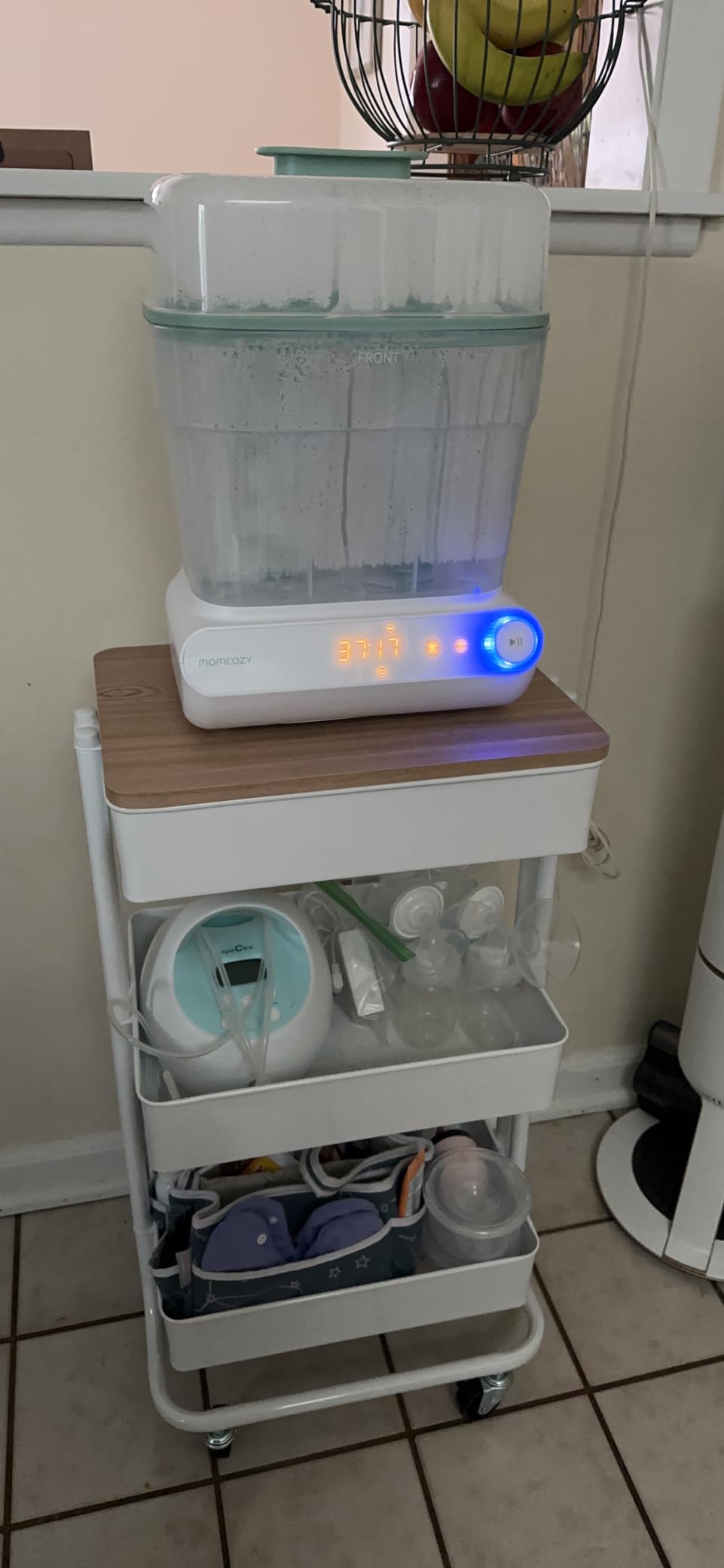 Momcozy 3-Layers Large Capacity Bottle Sterilizer and Dryer | 11-Bottles Capacity, Fast Sterilize and Dry, Breast Pump Parts Rack Included customer photo 1