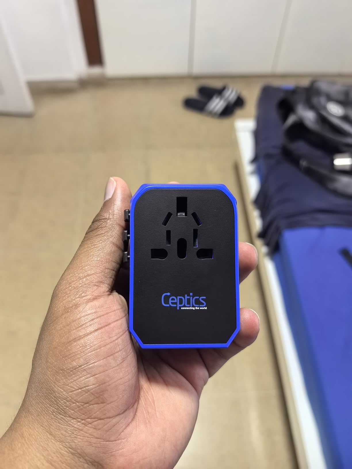 Ceptics 70W World International Travel Plug Adapter - Powerful GaN Tech with Pd & QC 3.0 Dual 3X USB-C Power - 2 USB Ports Wall Charger Type I C G A Outlets 110V 220V A/C - EU Euro US UK (70-KU) customer photo 1