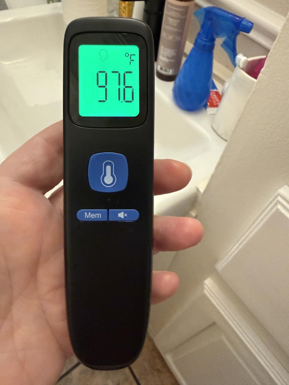 Non-Contact Forehead Thermometer for Adults and Kids, 1 Second Result | Accurate Reading with Large Display, Mute Mode, Memory Recall, Fever Alarm, Easy to use for Home & Hospital customer photo 1