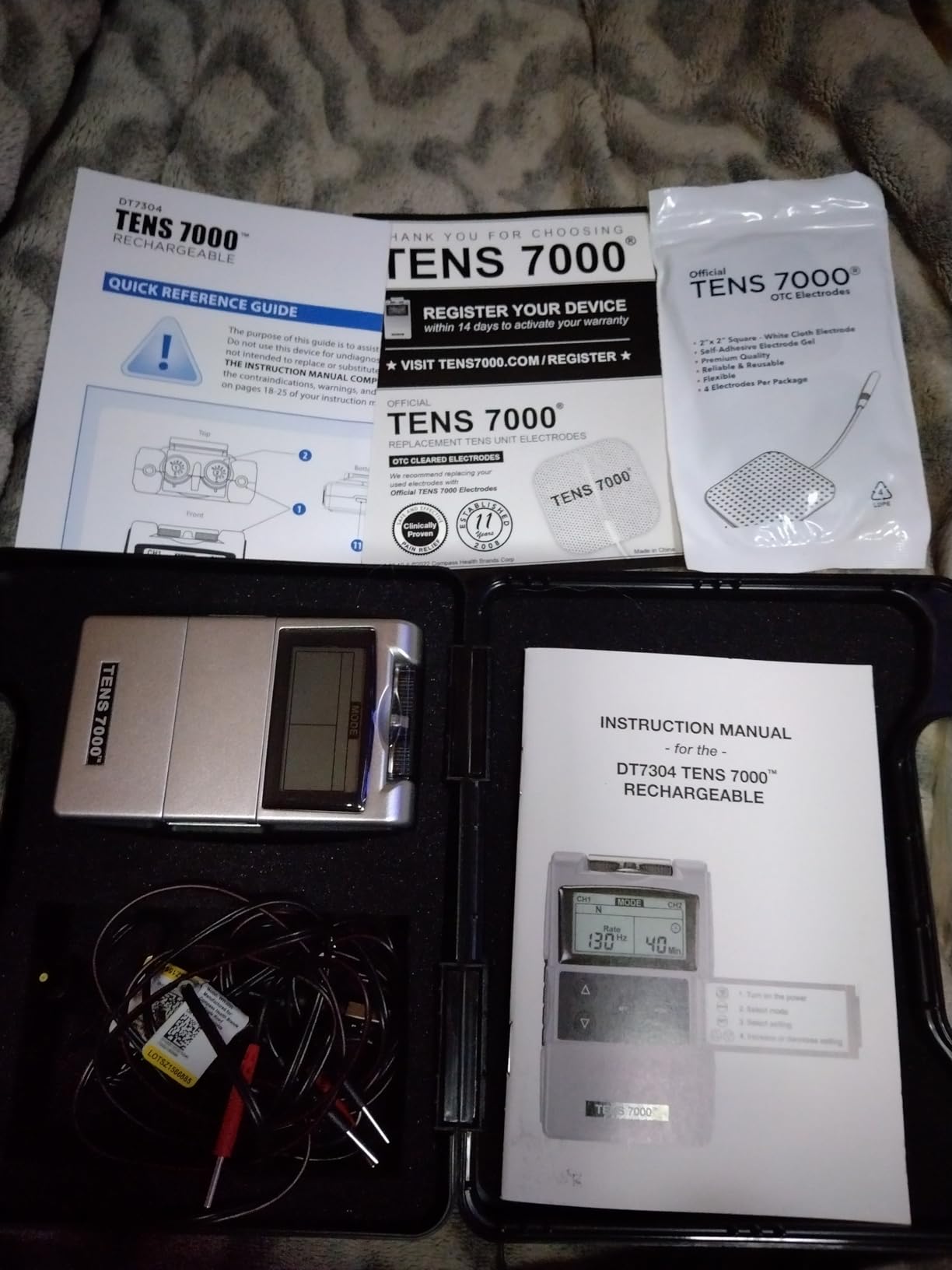 TENS 7000 Rechargeable Tens Unit Muscle Stimulator, Back Pain Relief, 4 Electrodes/Unit Pads, Period Pain Simulator, Muscle Recovery & Growth, Stim Machine, Electrotherapy, TENS Machine customer photo 1