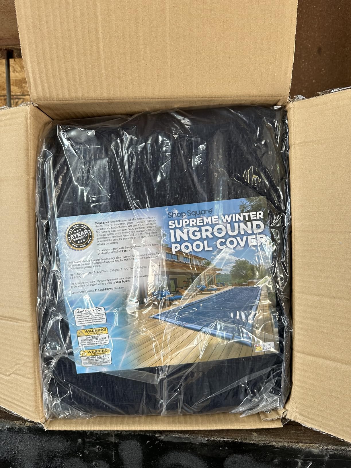 25-Ft x 45-Ft Pool Cover for Inground Pools - Rectangle Winter Pool Cover for Inground Pools, Extra Thick Material and Durable Design, Cold and UV-Resistance, Easy Installation, Navy Blue customer photo 1