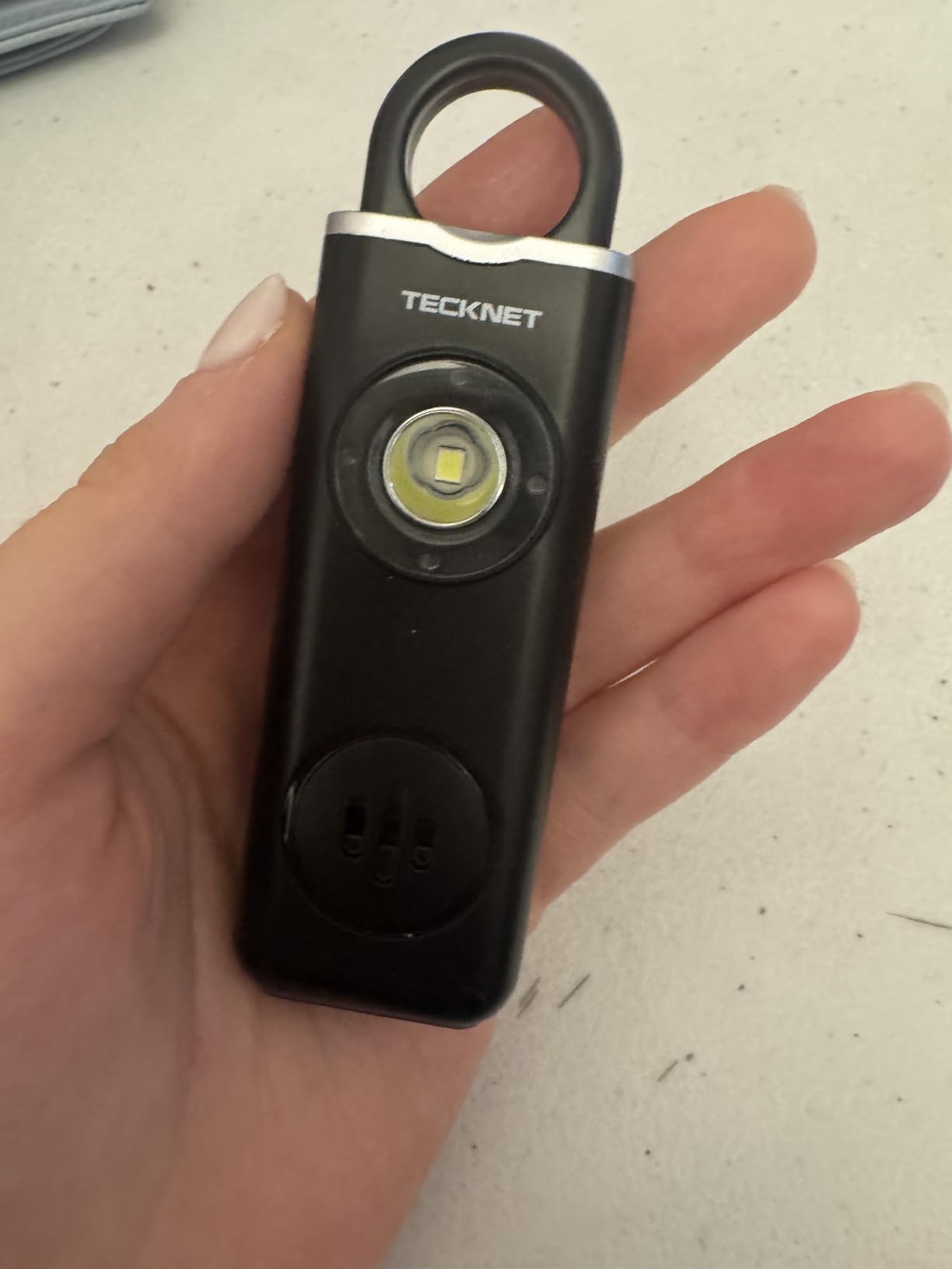 TECKNET Rechargeable Personal Safety Alarm for Women, 130dB Self Defense Keychain Alarm with SOS Strobe Light, Low Battery Notice, Personal Alarm Loud Siren Safety Keychain for Girls Kids Elderly customer photo 1