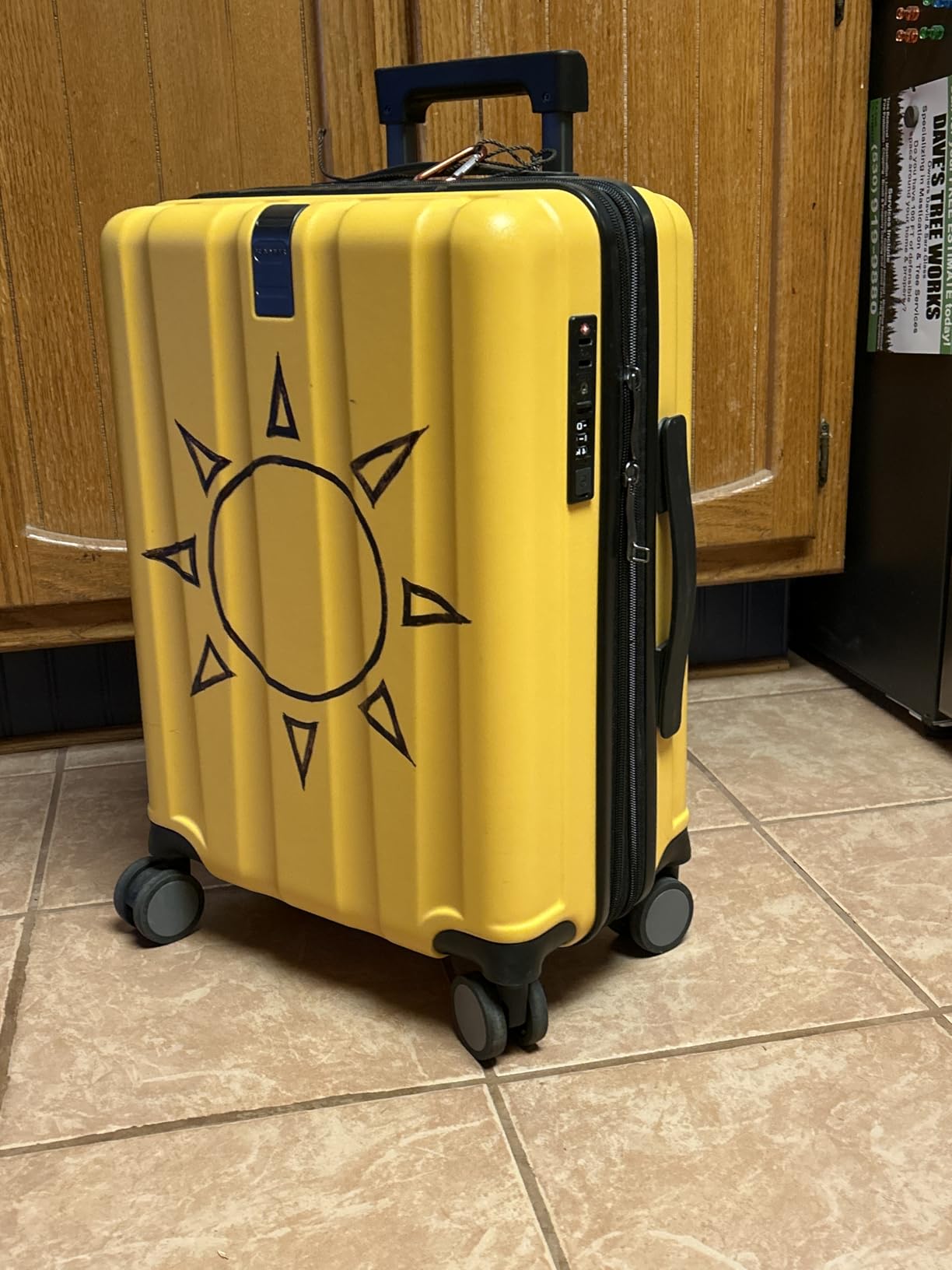KROSER Hardside Expandable Carry On Luggage with Spinner Wheels & Built-in TSA Lock, Durable Suitcase Rolling Luggage with USB Port, Carry-On 20-Inch, Lake Blue customer photo 1