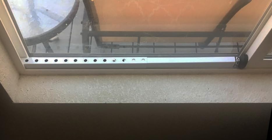Window Security Bar,17-33 inch Adjustable Sliding Door Security Bar Lock with Rubber Tips,Sliding Window Lock Bar for/Patio Glass Door/Home Apartment/Anti-Theft/Child Safety(White - 4 Pack) customer photo 1