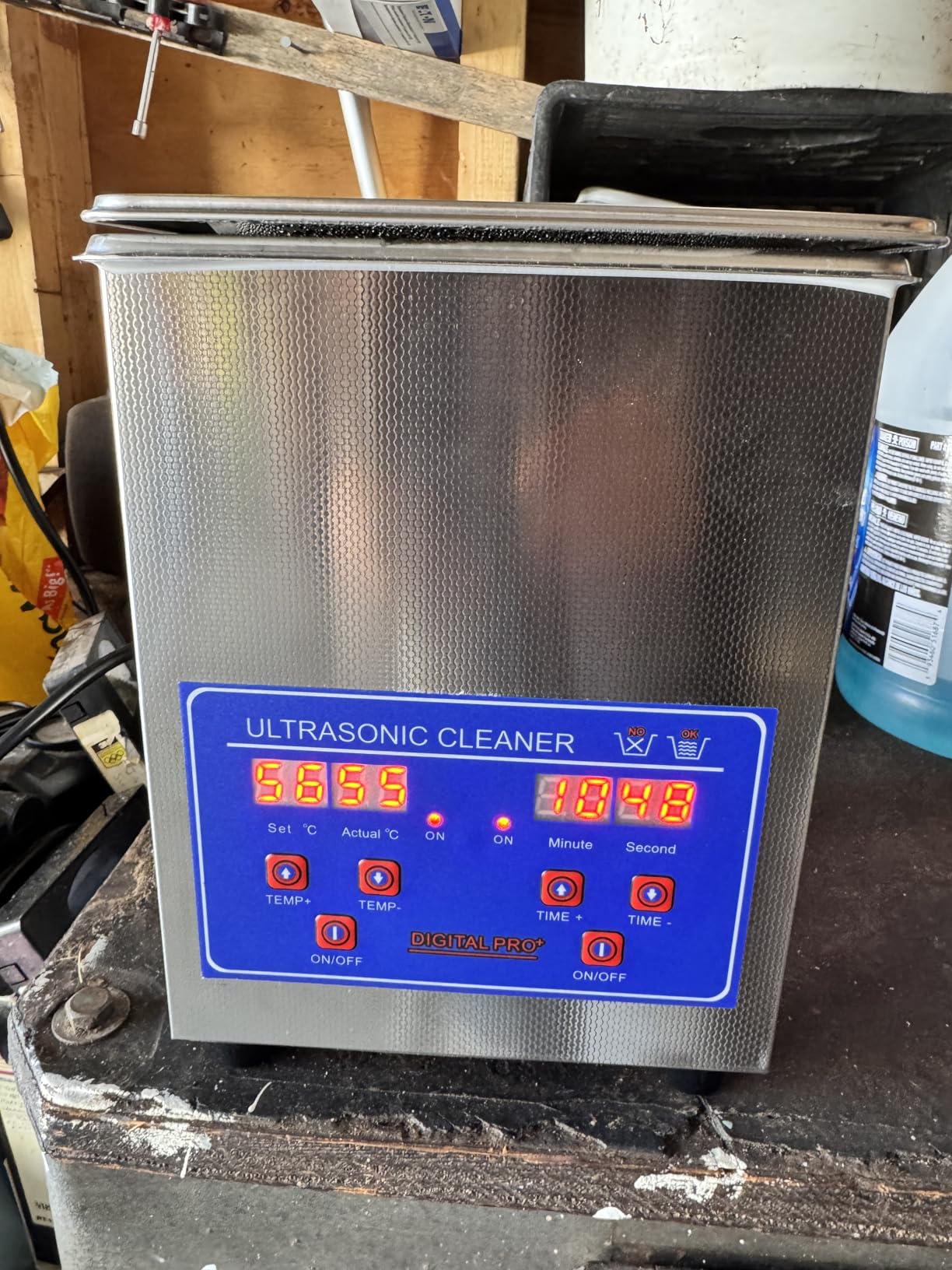 Ultrasonic Carburetor Cleaner, Ultrasonic Parts Cleaner 15L Industrial Ultrasonic Parts Cleaner with Heater&Digital Timer, Ultrasonic Carb Cleaner for Watch Dental Instrument Tool Parts Cleaning, 110V customer photo 2