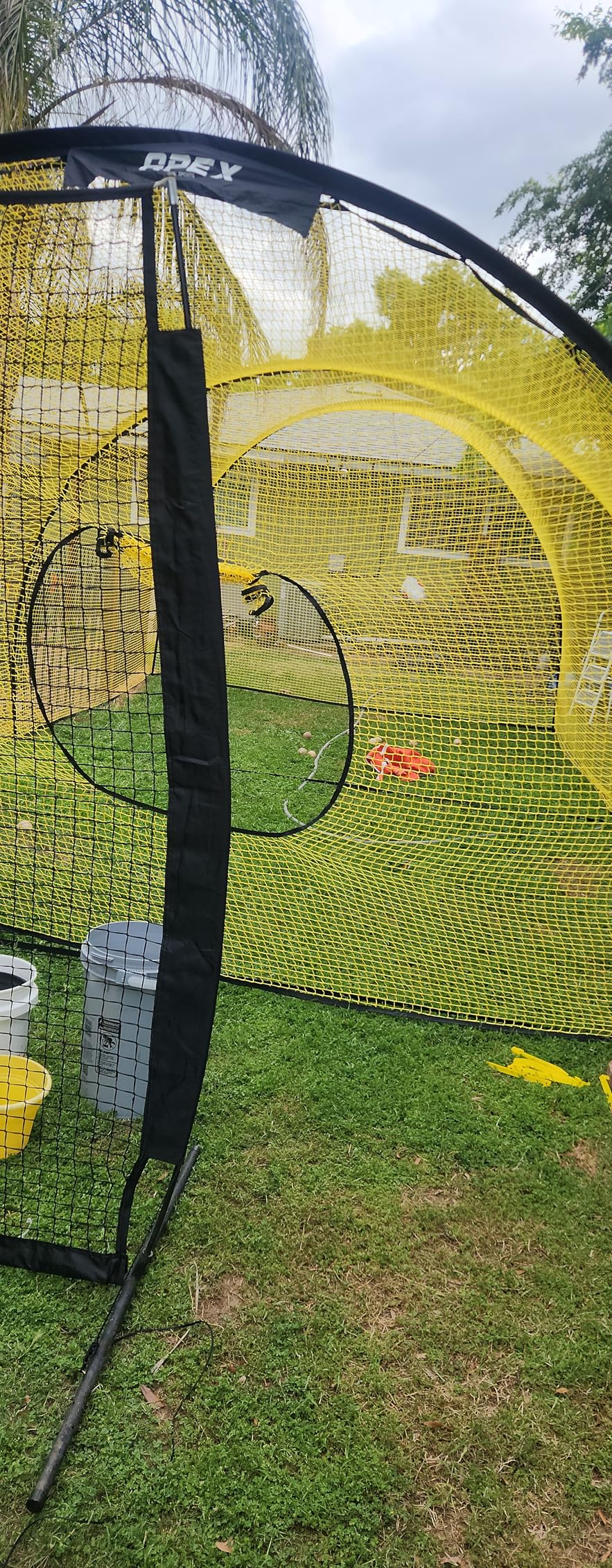Apex Sports Portable 22ft x 12ft x 8ft Baseball & Softball Batting Cage with Pitching Machine Hole customer photo 1