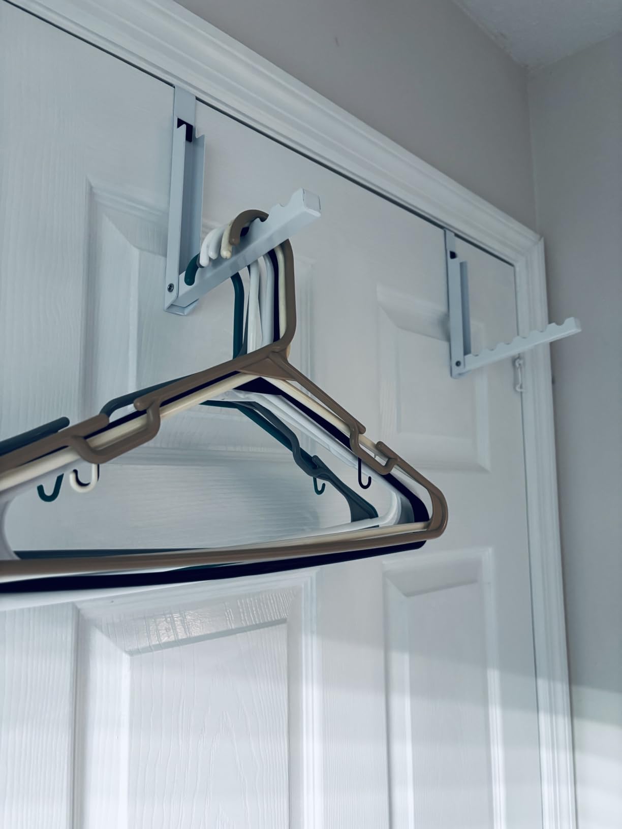BAKON Over The Door Hanger Folding Clothes Drying Rack, Folding Hanging Coat Rack for Indoor Laundry Room Compact Small Space Foldable Portable Clothing Hanger Hook Collapsible - 2 Pack customer photo 1