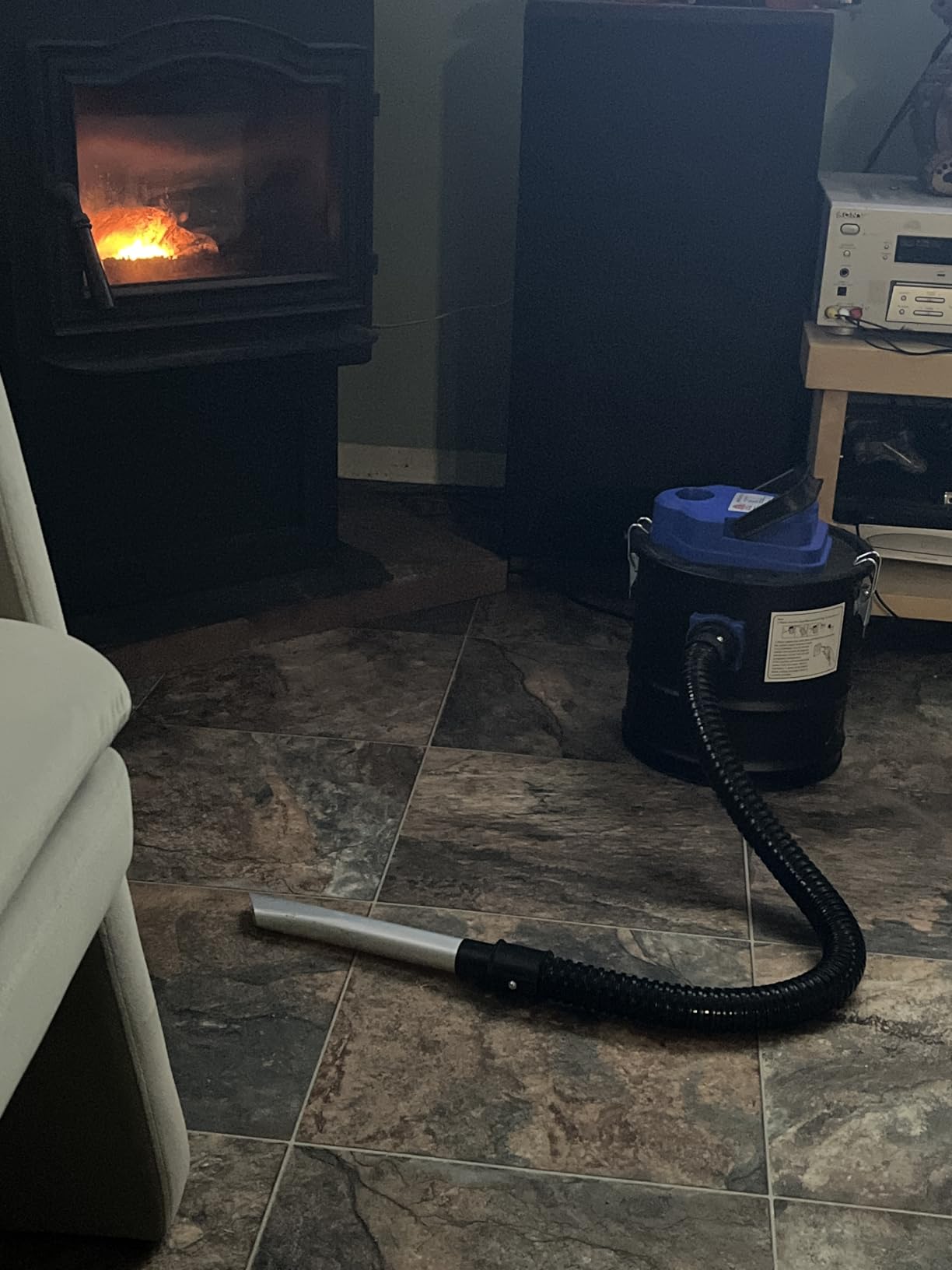 Ash Vacuum Cleaner -2.6 Gallon Fireplace Ash Vac with 800w Powerful Hose Non-Woven Dust Separator | Dry Stove Vacuum for Fireplaces Pellet Grill Wood Stove Fire Pits Blue customer photo 1