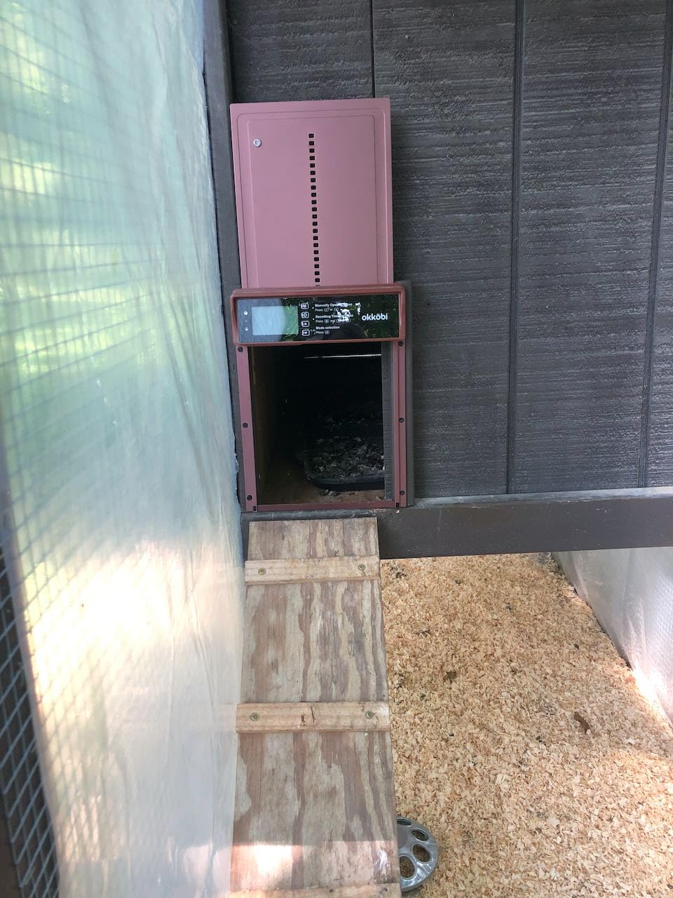 Okkobi Automatic Chicken Coop Door Solar Powered - LCD Display - Chicken Coop Door with Remote Control, Light Sensor & Timer - Security & Peace of Mind: Anti-Pinch Function - 5-Year Protection - Grey customer photo 1