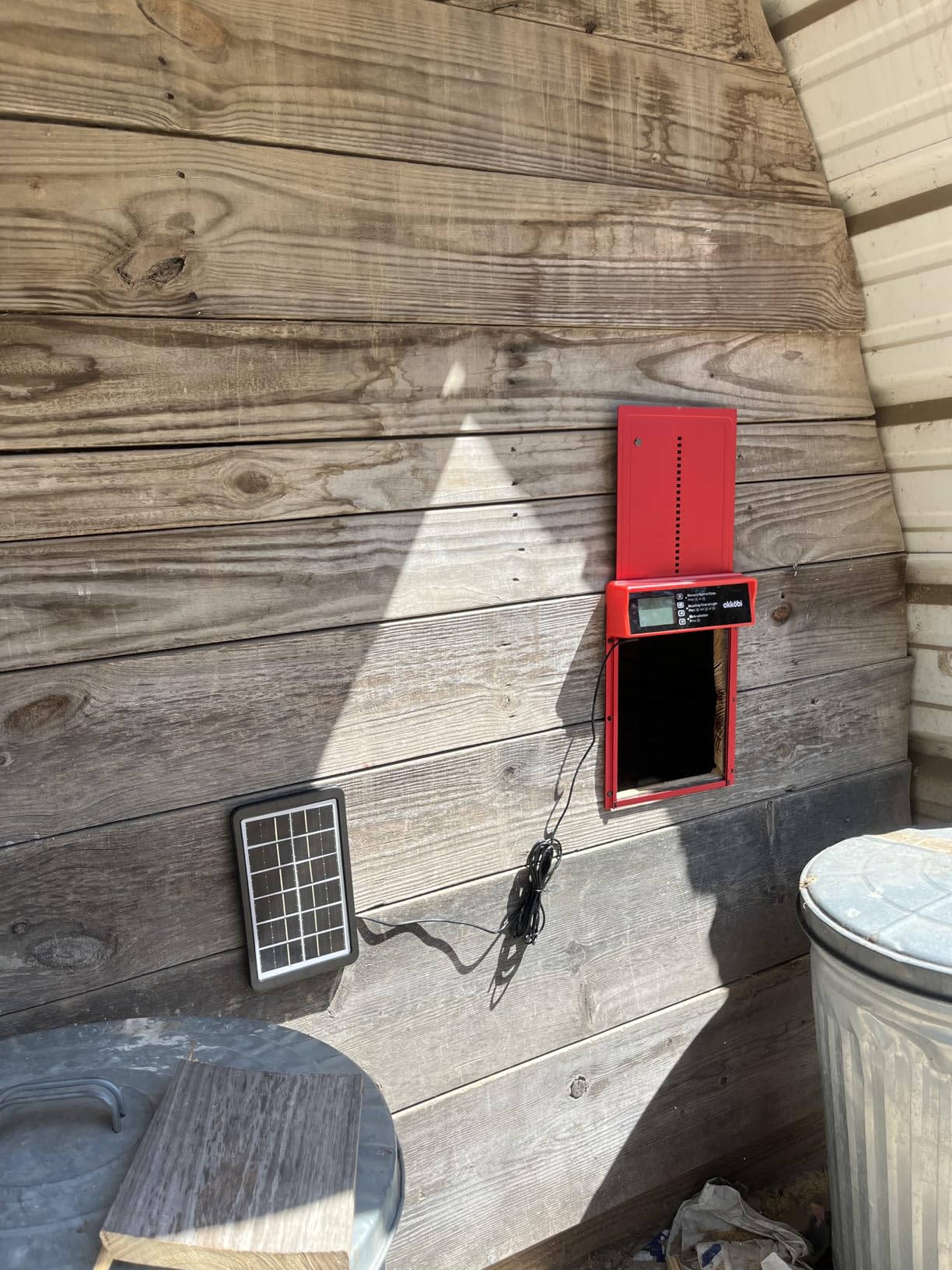 Okkobi Automatic Chicken Coop Door Solar Powered - LCD Display - Chicken Coop Door with Remote Control, Light Sensor & Timer - Security & Peace of Mind: Anti-Pinch Function - 5-Year Protection - Grey customer photo 2
