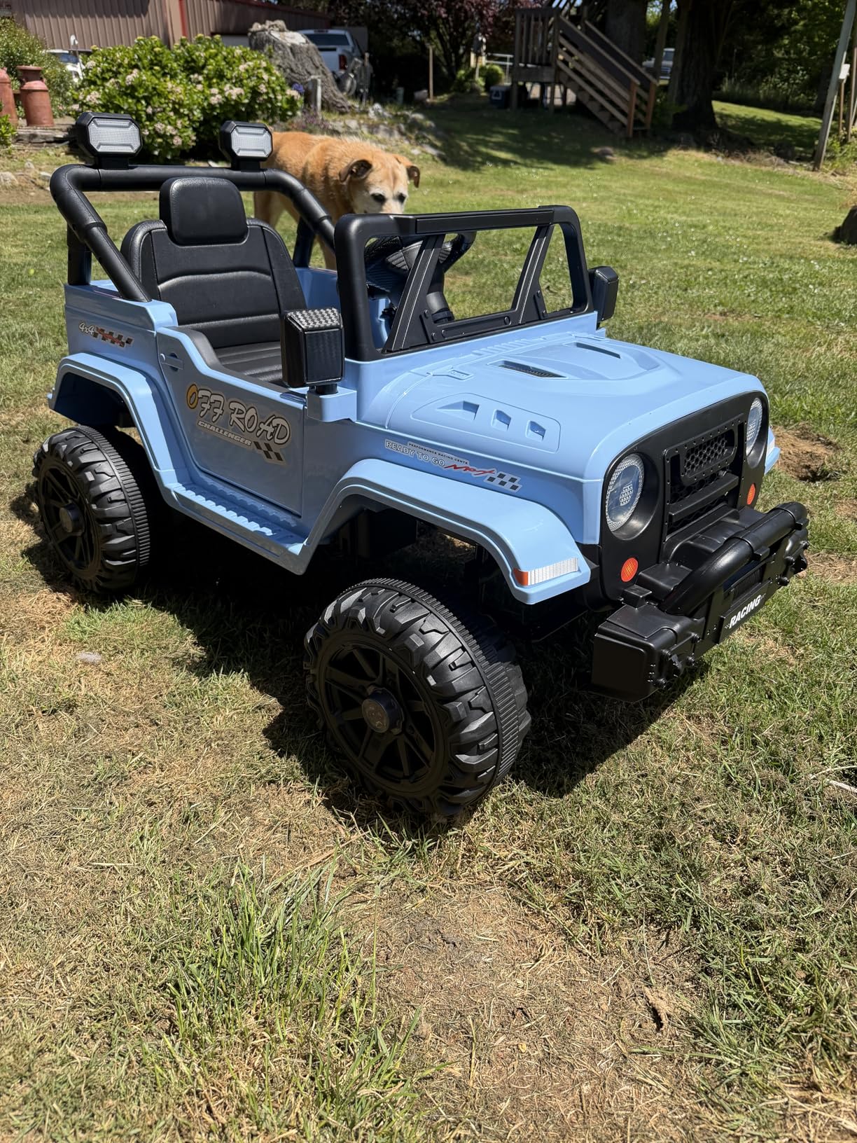 ARBELI 12V Ride On Truck Car with Remote Control, Kids Electric Vehicles with Bluetooth Music, Horn, 3 Speeds, 4 LED Lights, Soft Start, Ride on Toys for Toddler Boys & Girls (Blue) customer photo 2