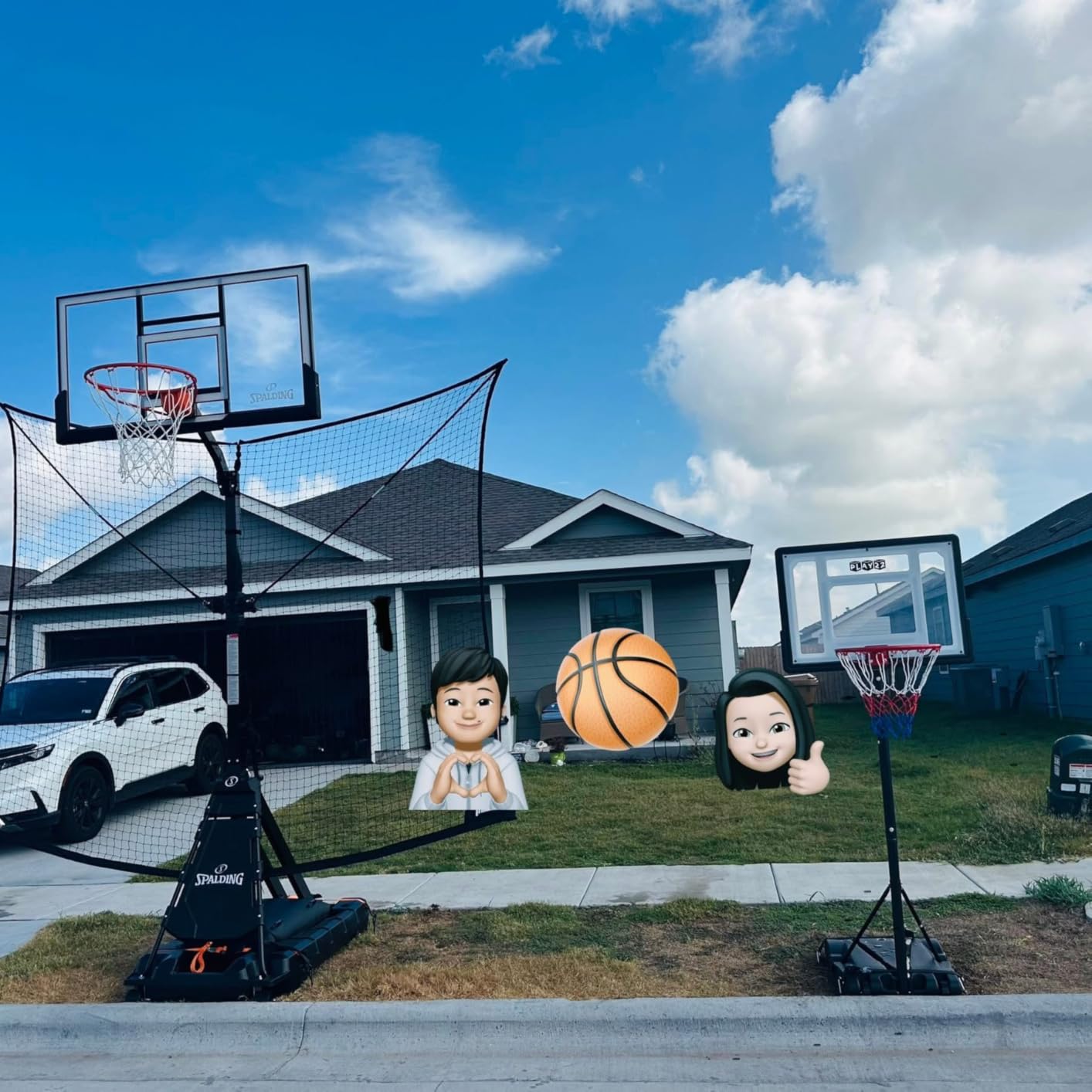 Kids Basketball Hoop Outdoor - 33 inch Backboard, 70-84in Adjustable Height, Portable Basketball Hoops & Goals for Kids/Teenagers/Youth in Backyard/Driveway/Indoor - Fillable Base customer photo 2