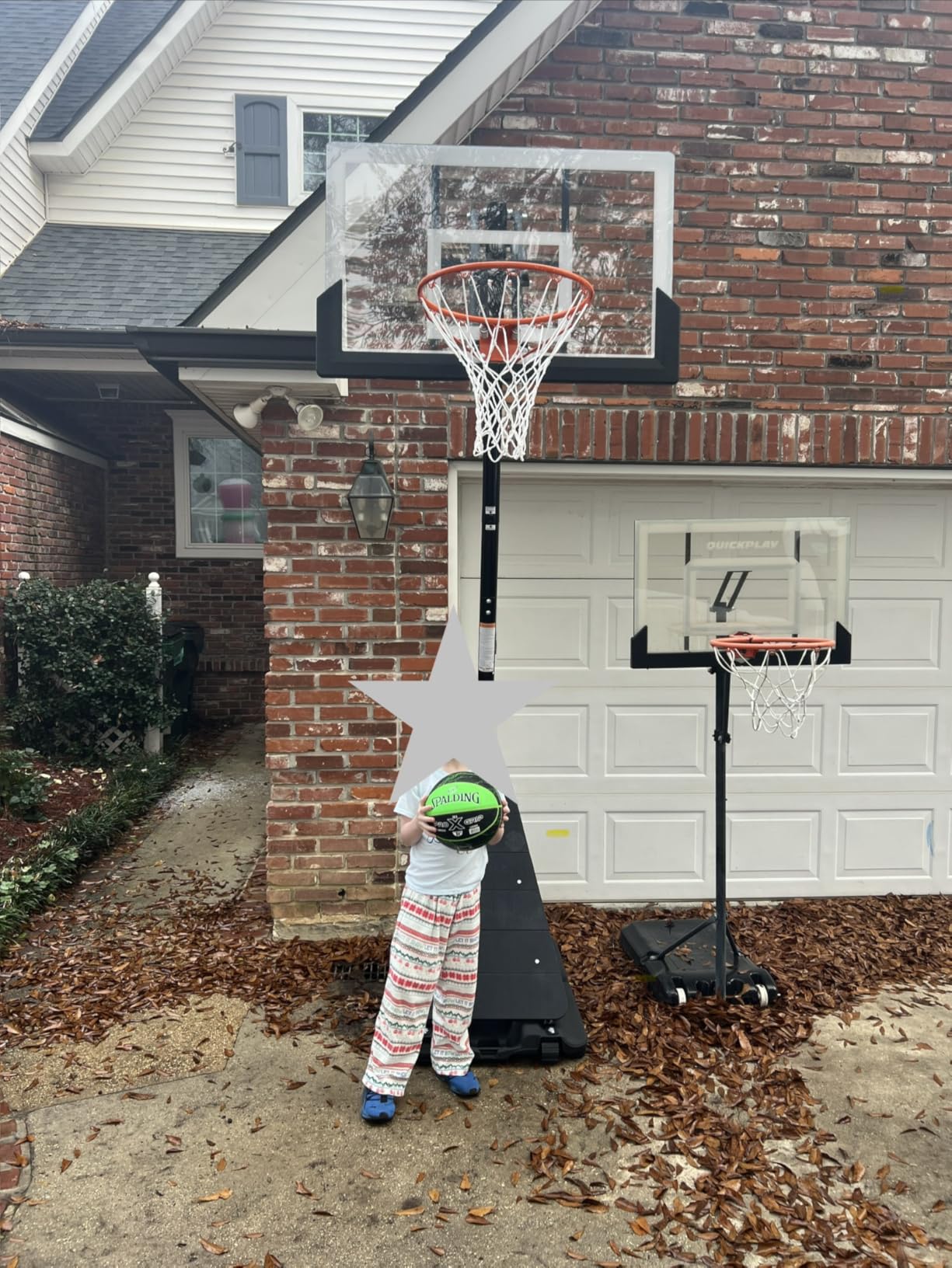 Feelwin Basketball Hoop Portable Outdoor Adjustable Goal for Kids Teens | 45/48in Shatterproof Backboard, Adjustable Height 5.3-10FT for Kids Teens, Portable w/wheels For Outdoor, Driveway, Backyard customer photo 1