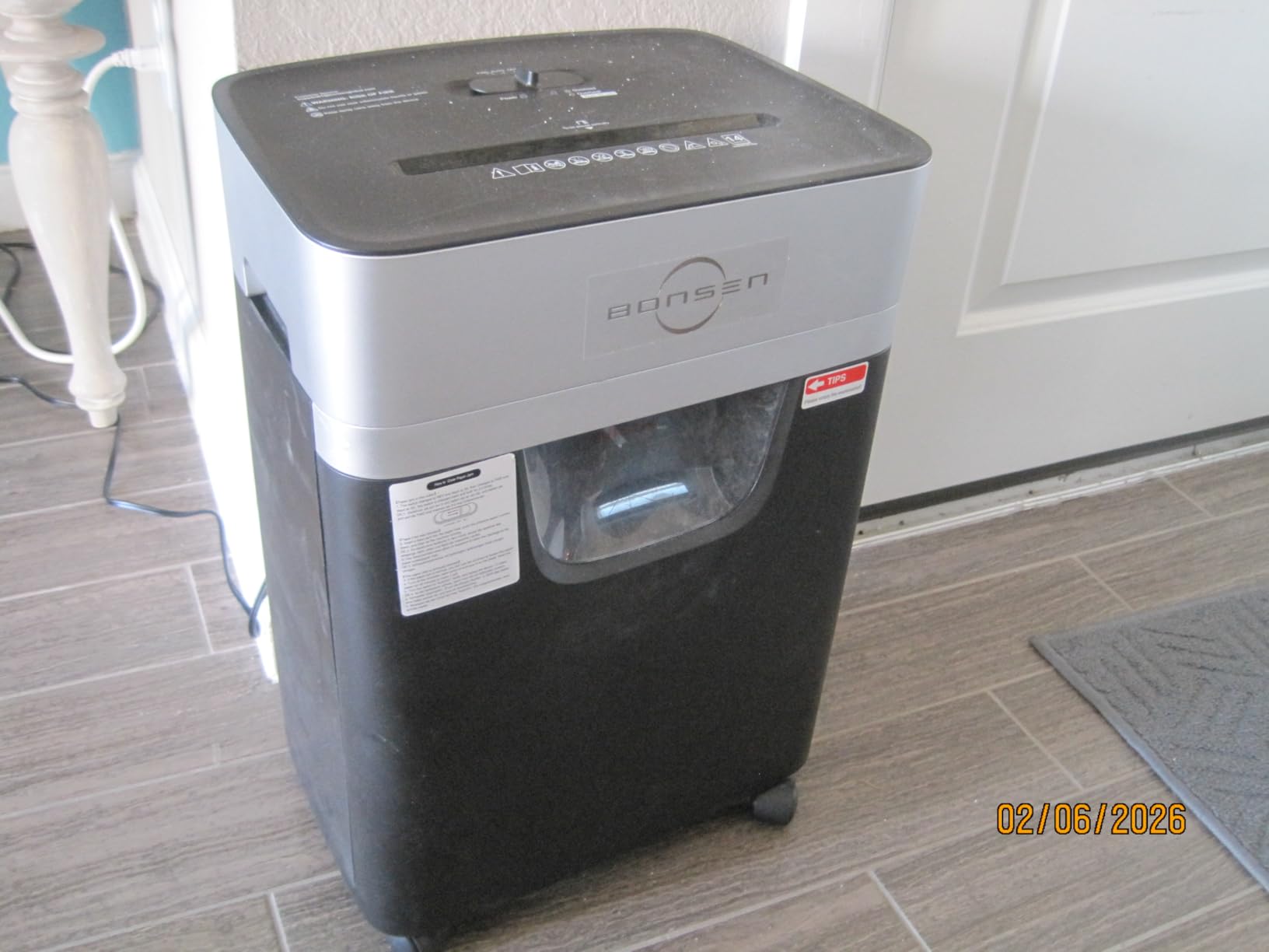 BONSEN 14-Sheet Cross Cut Heavy Duty Paper Shredder for Home Office | P-4 Security, Anti-Jam System, Quiet Paper Shredder for CDs & Staple, with 5.3 Gal Pullout Bin, Easy-roll Casters S3112 customer photo 1