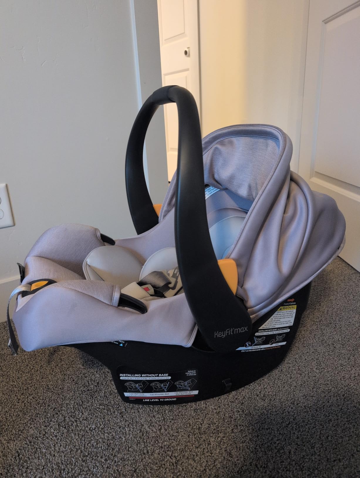 Chicco KeyFit Max ClearTex Infant Car Seat and Base, Rear-Facing, 4-30 lbs | Lupine/Purple, flame retardant-free ClearTex, GREENGUARD Gold, stroller-compatible infant car seat, baby travel item customer photo 1