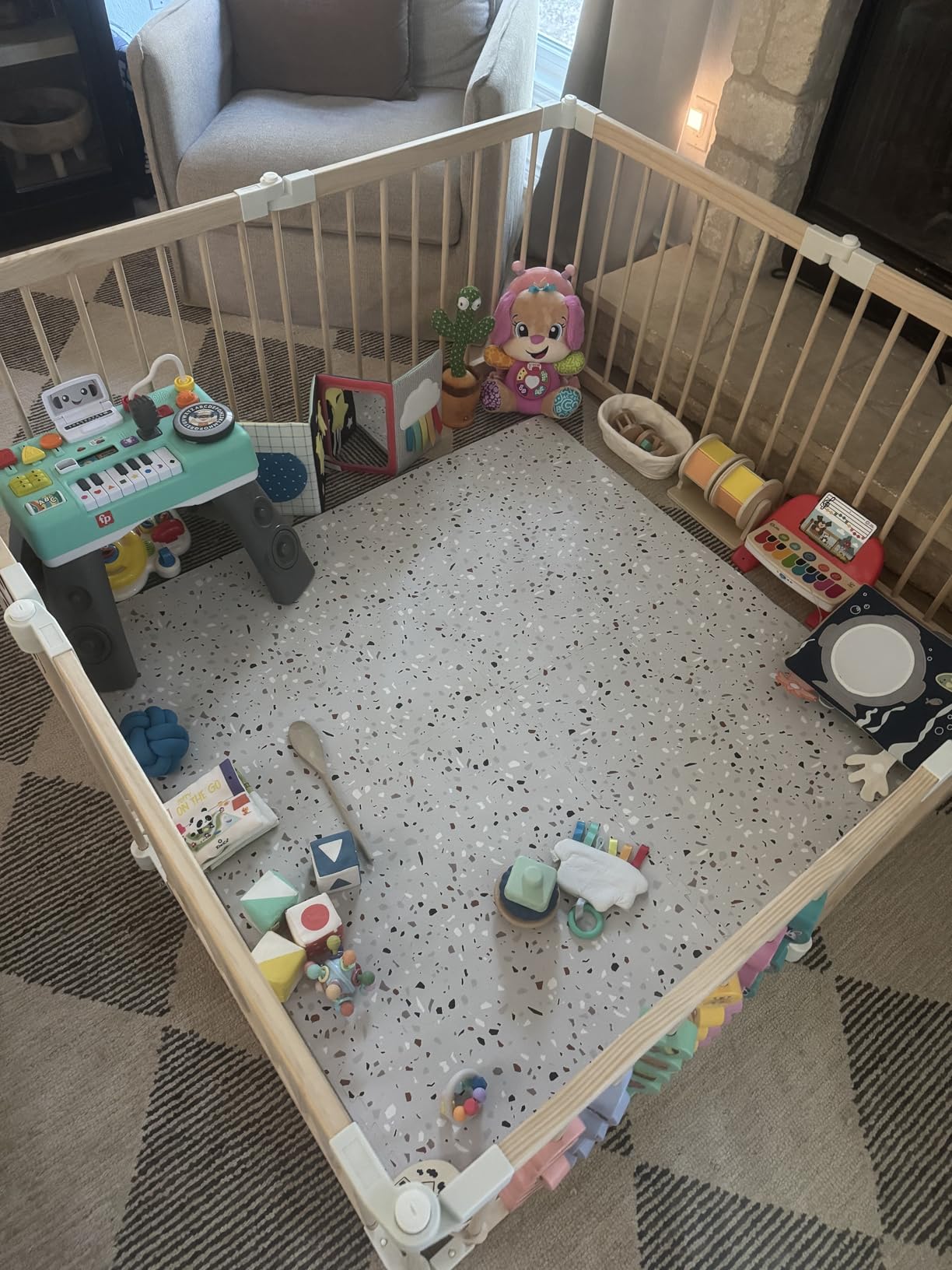 Baby Playpen - Adjustable Multi-Shape Wooden Play Yard, Portable Collapsible Activity Center with Baby ence Play Area & Tovs for Infants, Toddlers (57x85x24inch) customer photo 1