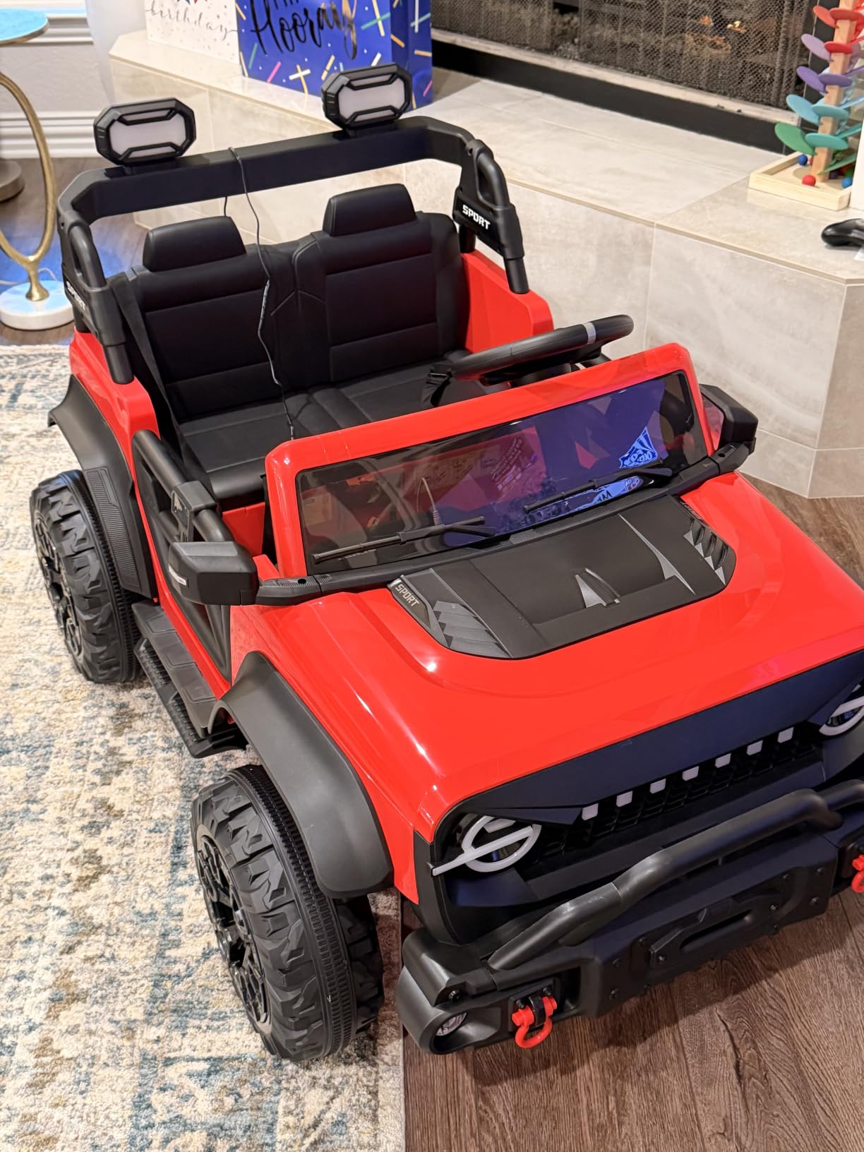 Best Choice Products Kids 24V 2-Seater Electric Ride On Car Truck w/ 132lb Weight Capacity, Parent Control, Bluetooth, LED Lights - Black customer photo 1