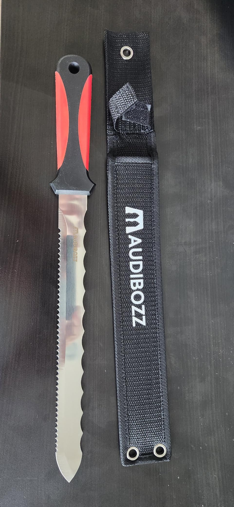 Insulation Knife - Sod Cutter Knife: stainless steel 11.14-Inch sharp blade, double side utility Lawn Repair Saw with Nylon Sheath customer photo 1