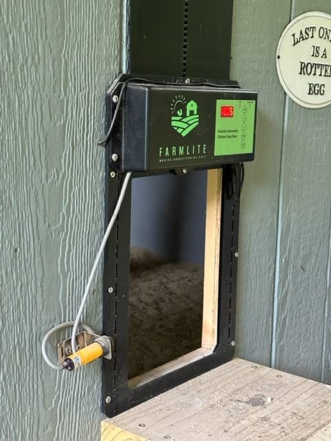FarmLite Automatic Chicken Coop Door Opener | Non-Battery Powered Automatic Chicken Door | Automatic Coop Door with Timer and Light Sensor | USA Brand customer photo 2