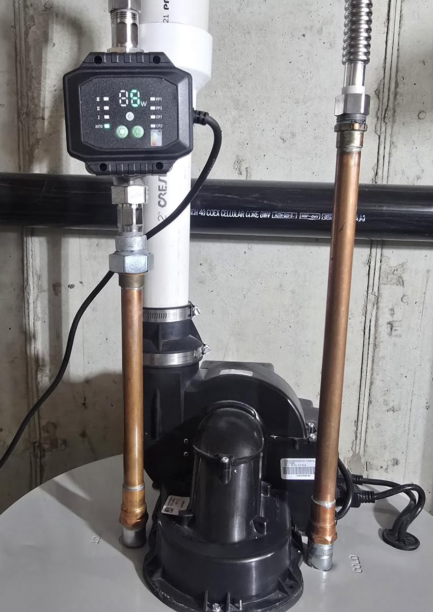 10.1GPM Smart Hot Water Circulation Pump/Recirculating Pump 45Watts | 304 Stainless Steel, Variable Speed & Constant Pressure Save 50% Energy for Instant Hot Water or Hot Water Circulation System customer photo 1