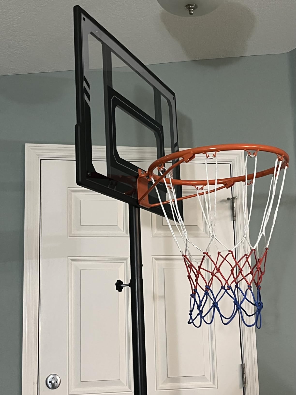 TONBUX Kids Basketball Hoop Outdoor, 3.5-7ft Stepless Adjustable Height, Portable Basketball Hoop for Kids in Backyard, Driveway and Indoor, Shatterproof PC Backboard customer photo 1