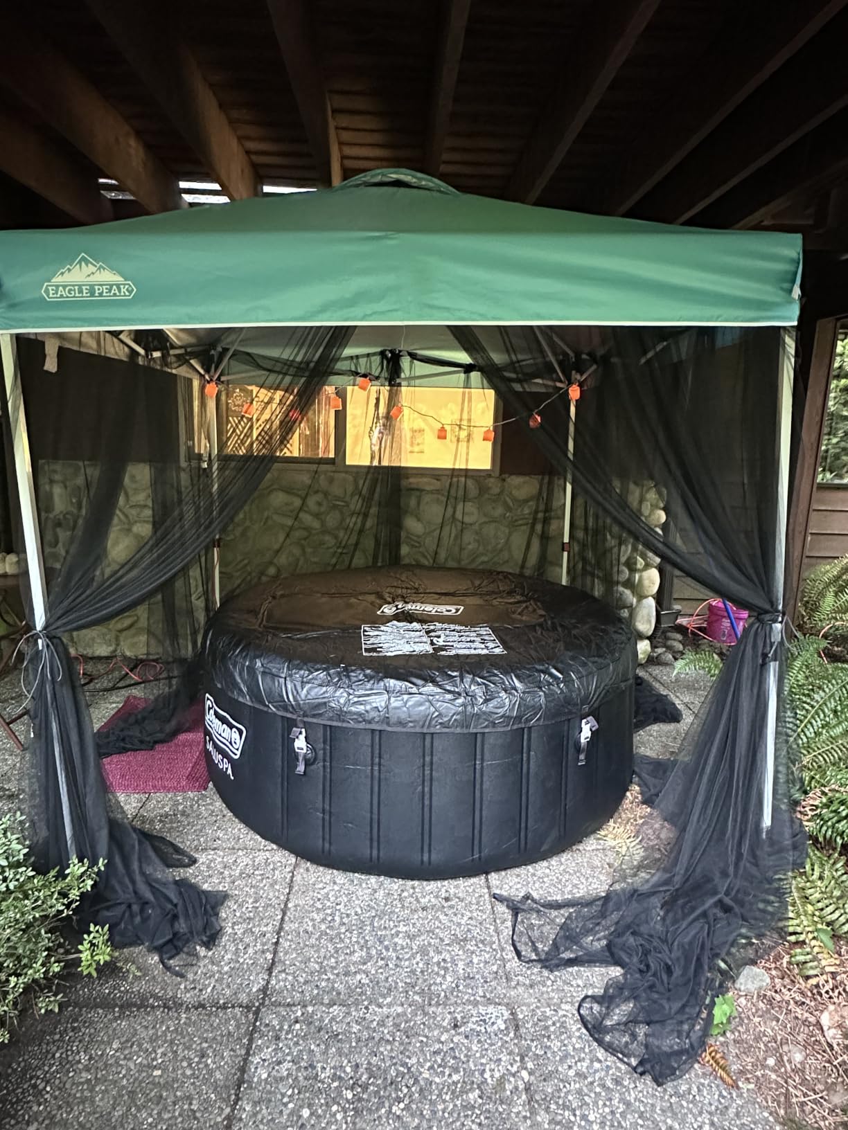 Coleman Miami 2 to 4 Person Inflatable Hot Tub, Round Energy-Efficient Portable Outdoor Spa with 120 AirJets, 71