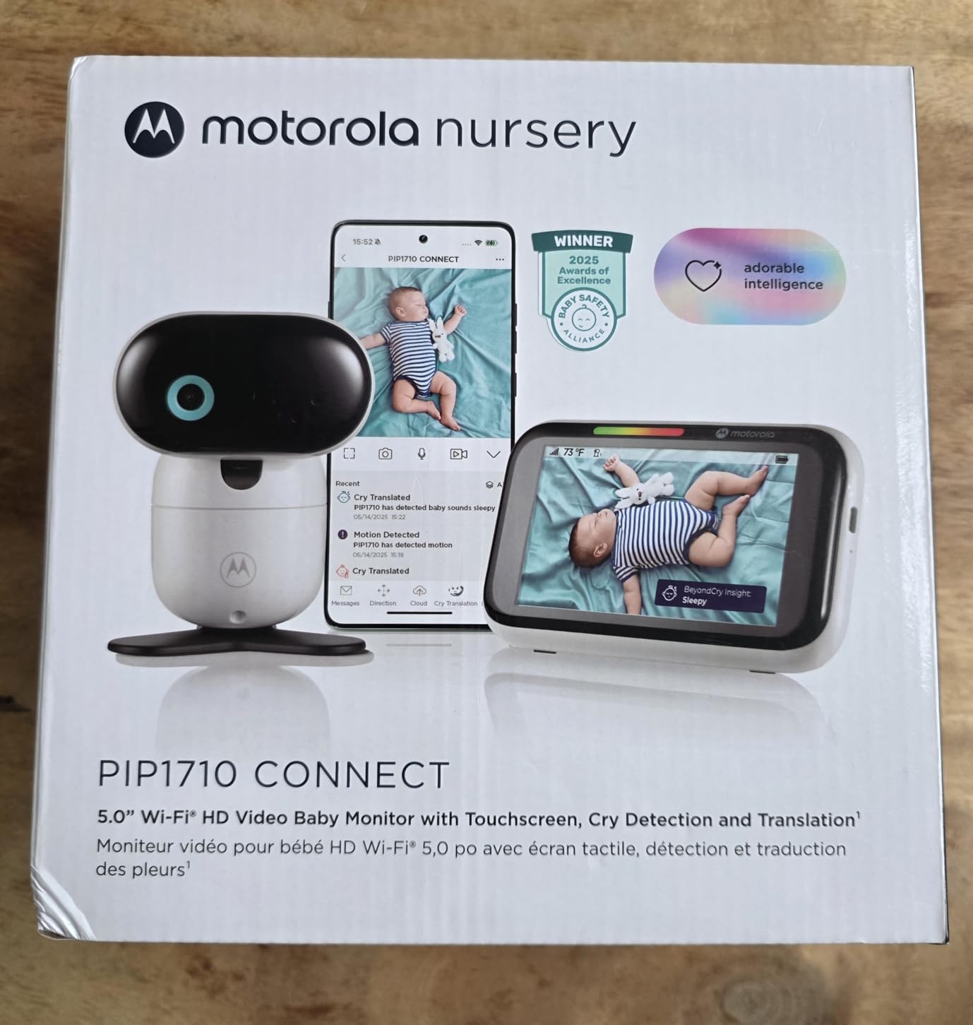 Motorola Nursery PIP1710 Connect Baby Monitor with AI Cry Detection & Translation | Wi-Fi HD Camera, 5