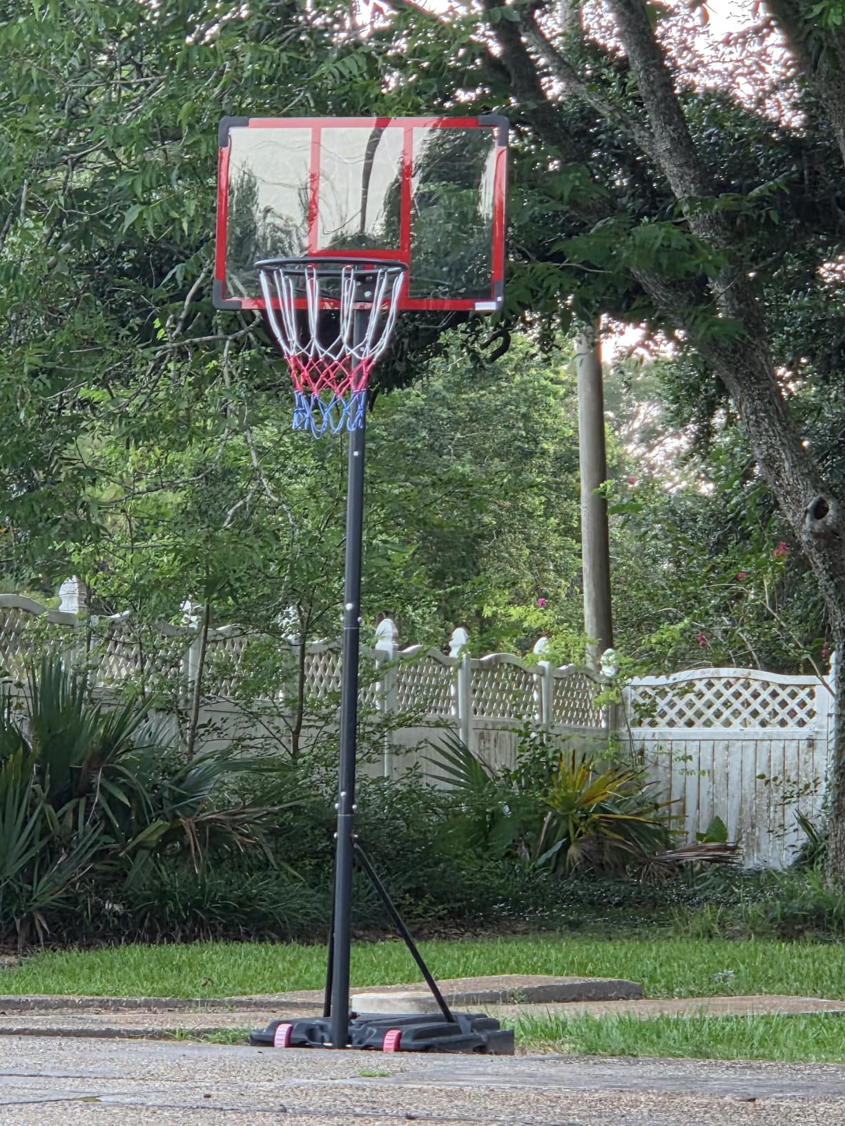 DUMOS 10FT Adjustable Height Portable Basketball Hoop Outdoor for Adult, 44 Inch Shatterproof Backboard w/Shock Absorbent Rim, Fillable Base, 2 Wheels for Swimming Pool/Indoor customer photo 1