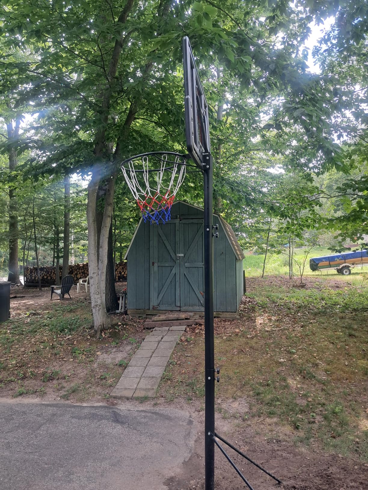 DUMOS 10FT Adjustable Height Portable Basketball Hoop Outdoor for Adult, 44 Inch Shatterproof Backboard w/Shock Absorbent Rim, Fillable Base, 2 Wheels for Swimming Pool/Indoor customer photo 2