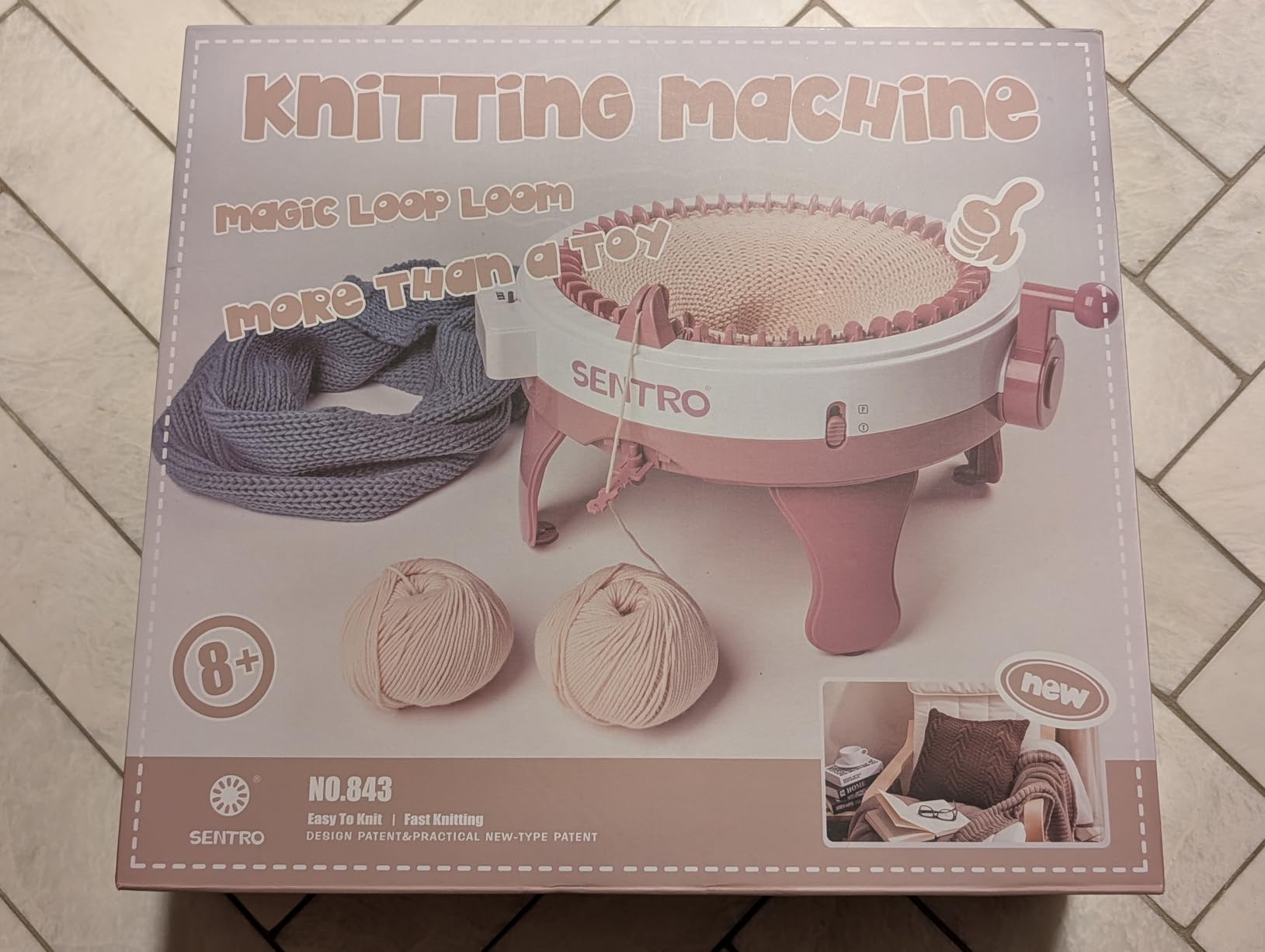 BUAOB SENTRO Knitting Machine 48 Needles for Adults, Smart Automatic Circular Crochet Knitting Machine with Row Counter customer photo 1