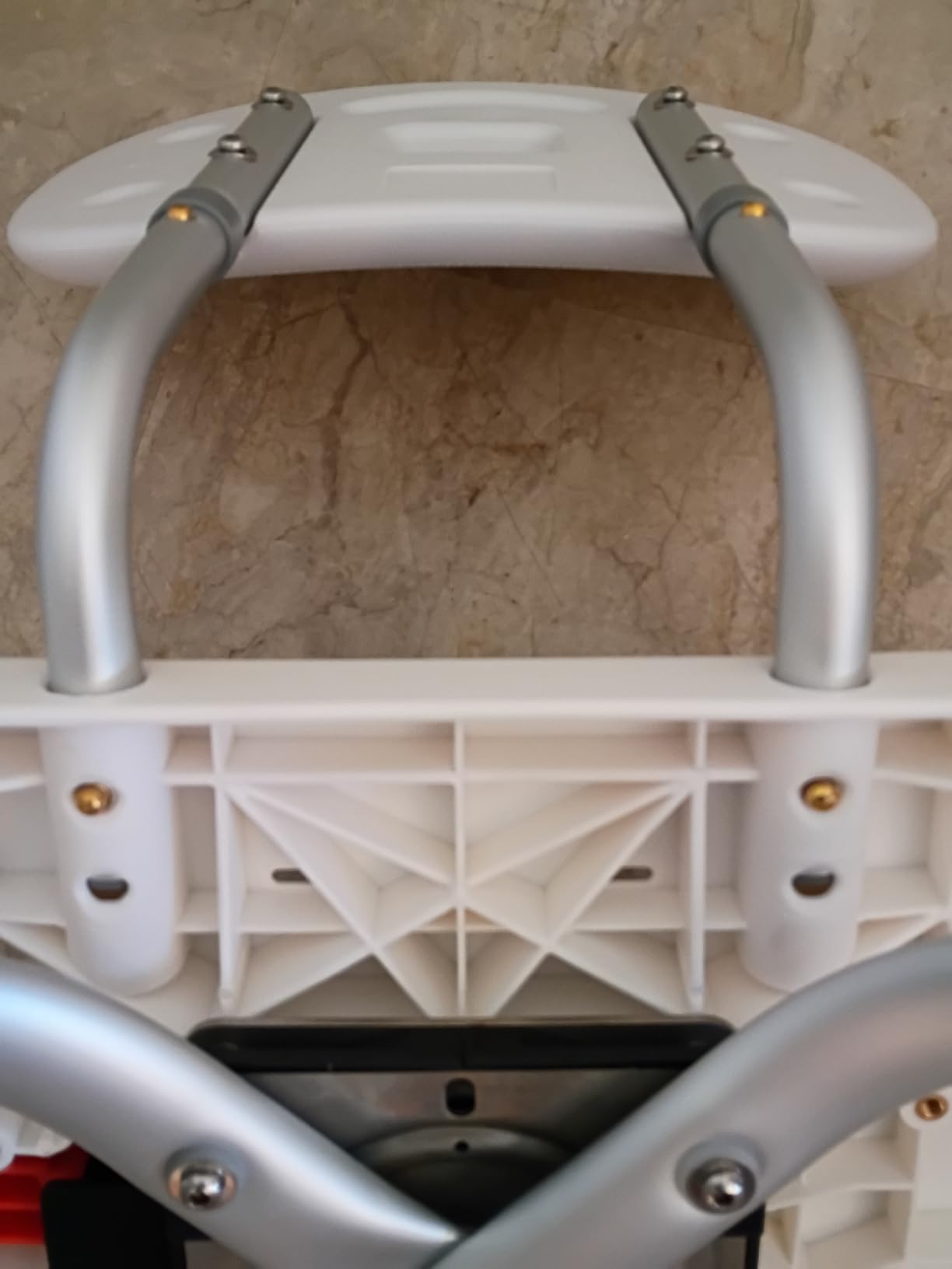 KingPavonini 360° Swivel Shower Chair for Inside Shower, 550 LB Heavy Duty | Stable Flat Tube Frame, Shower Chair for Elderly and Disabled, 360° Swivel with 90° Lock, M-Shaped Anti-Slip Seat, Tool-Free customer photo 2