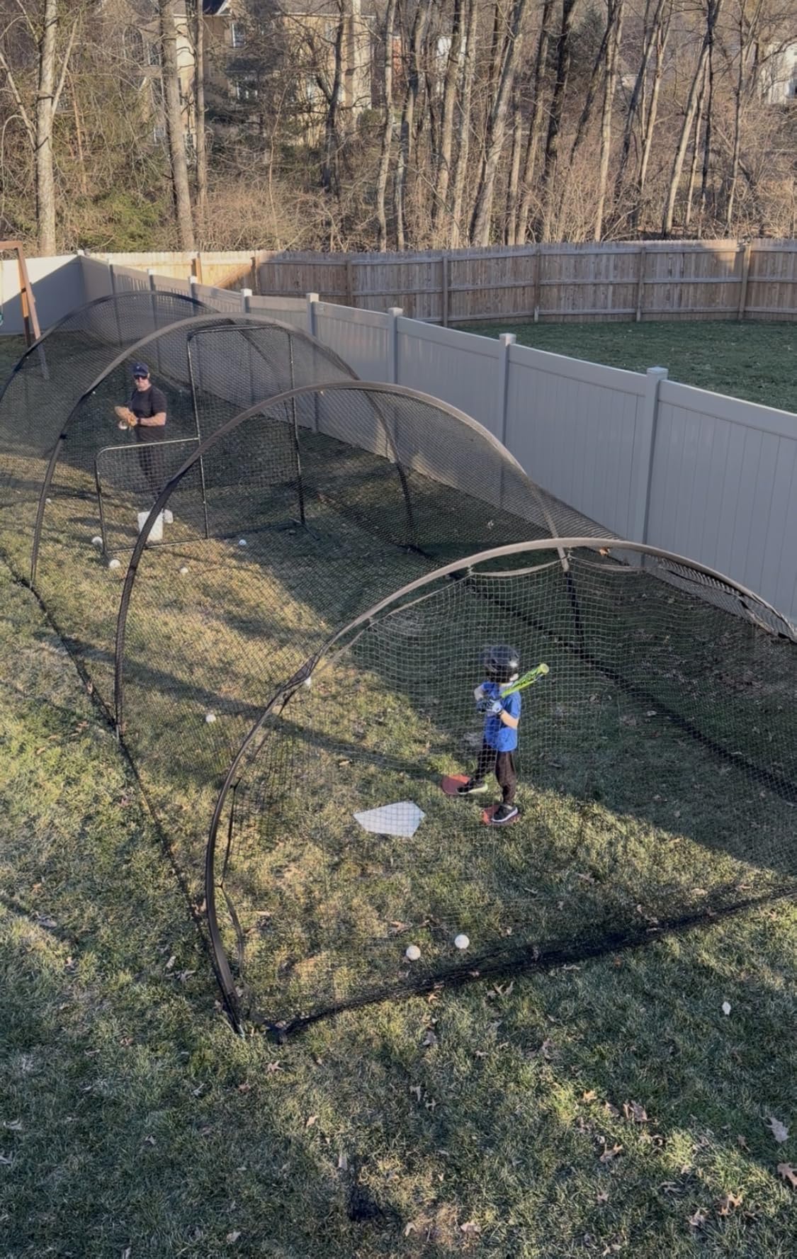 Baseball Batting Cage Net Batting Cages for Backyard Portable Pop Up Cage (22ftx12ftx8ft) customer photo 1