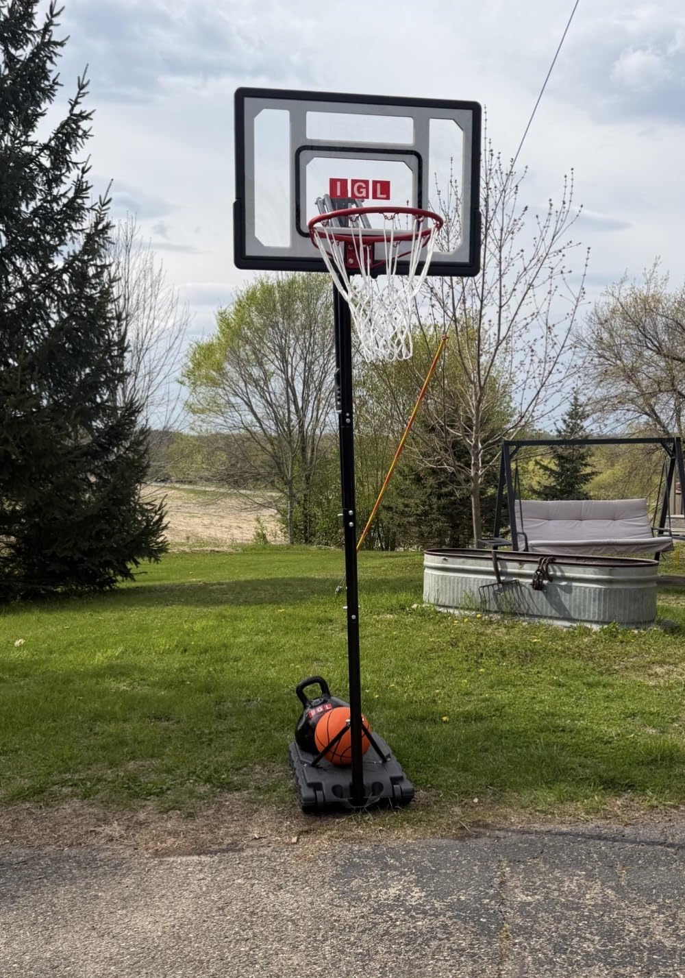IGL Kids Basketball Hoop Outdoor | 4-8.5ft Adjustable Height | 33