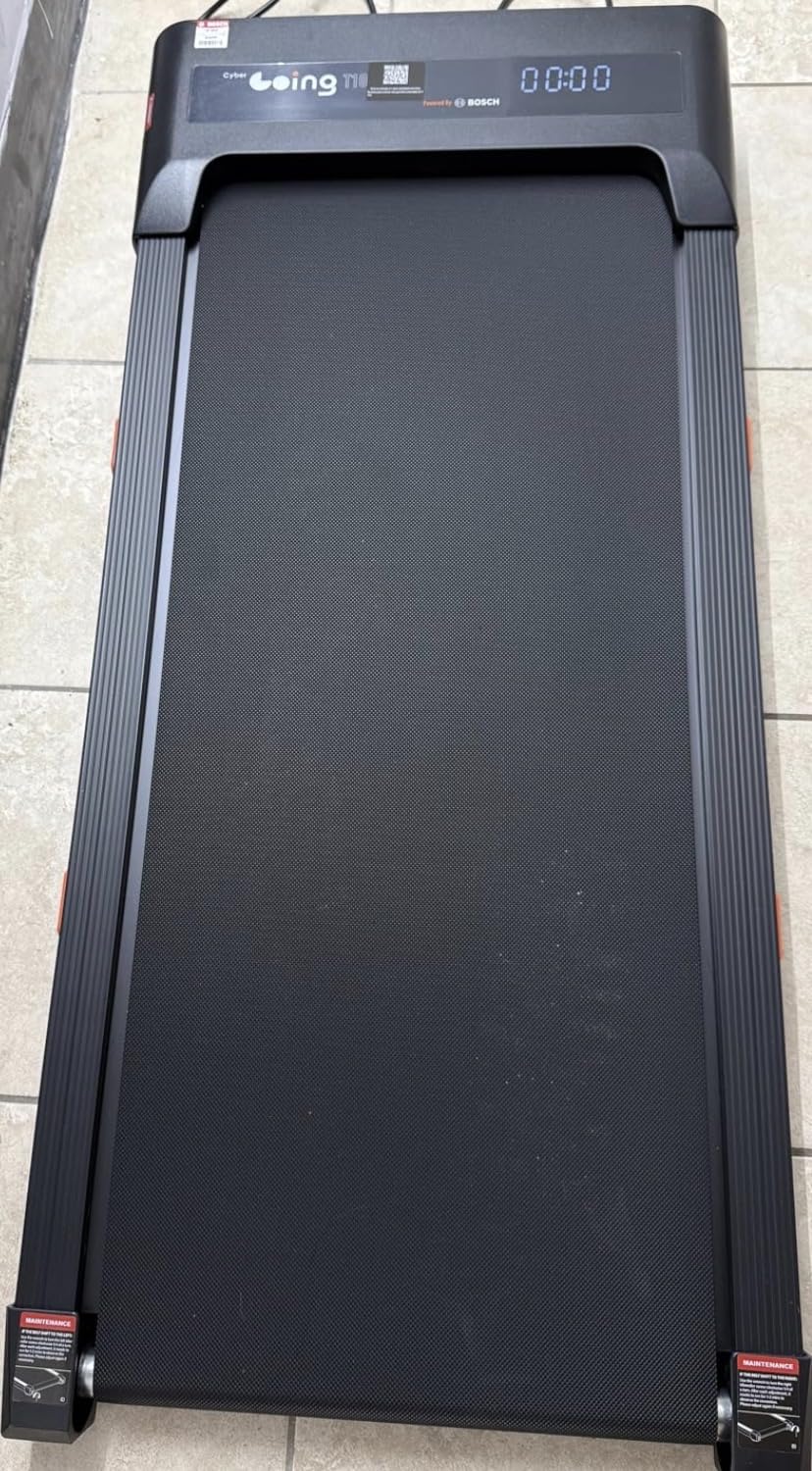 Cybergoing T10 Walking Pad Treadmill with Bosch Motor, Under Desk Treadmill, Fixed 7% Manual Incline, Up to 4 MPH, 2.5HP, 300lb Capacity, App + Remote, 15