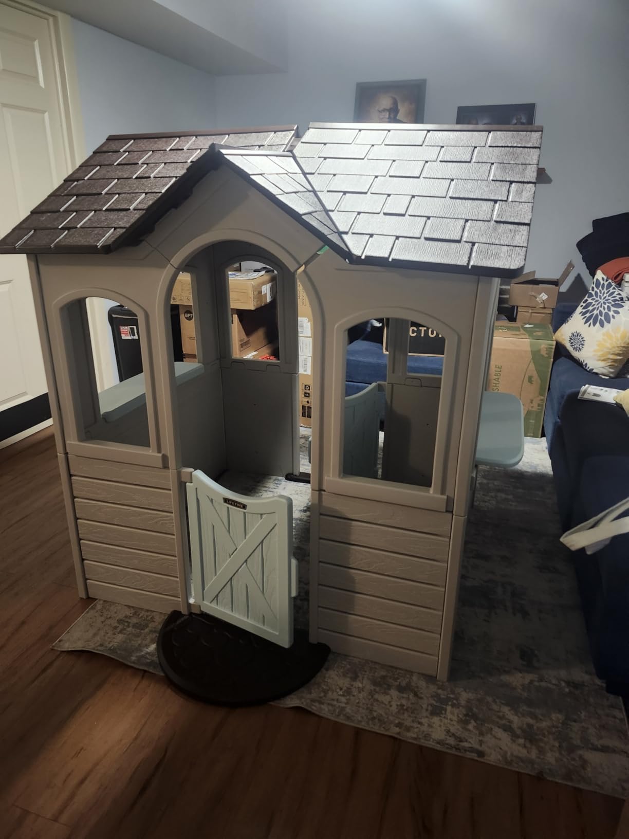 Lifetime Indoor Outdoor Kids Playhouse, Two Store Windows & Farm‑Style Half Doors, Spacious Interior, Easy Snap Together No Tools Assembly, Durable Low‑Maintenance Construction for Ages 3-8 customer photo 1