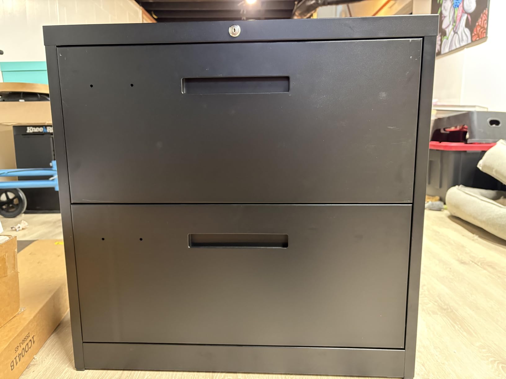 2 Drawer File Cabinet with Lock, Metal Lateral Filing Cabinet for Home Office, Hanging Letter/Legal/A4 Size (Black, H27.95×W28.35×D15.74) customer photo 1