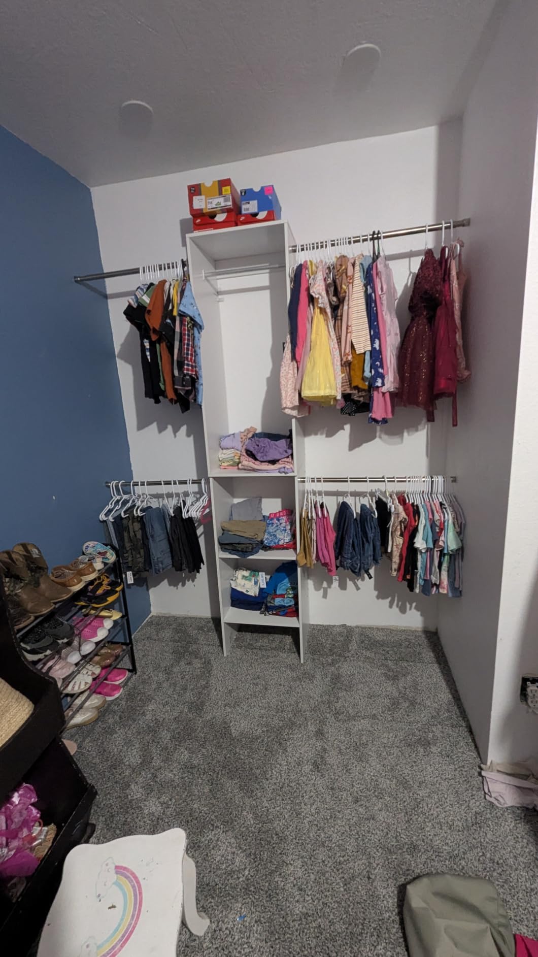SONGMICS Closet System, Customizable Walk-In Closet Organizer System with Adjustable Hanging Rods and Storage Shelves, White, Fits Spaces 4-9.6 ft URGR040WZ01S customer photo 1