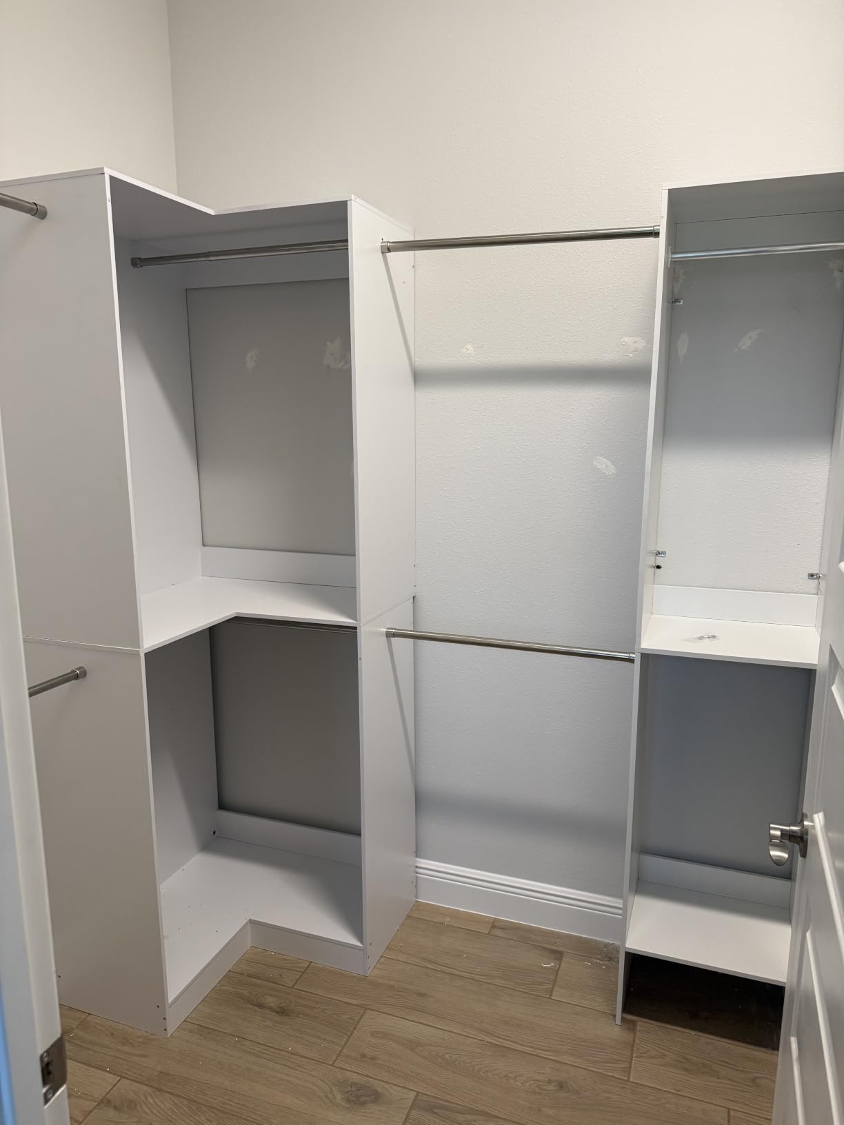 SONGMICS Closet System, Customizable Walk-In Closet Organizer System with Adjustable Hanging Rods and Storage Shelves, White, Fits Spaces 4-9.6 ft URGR040WZ01S customer photo 2