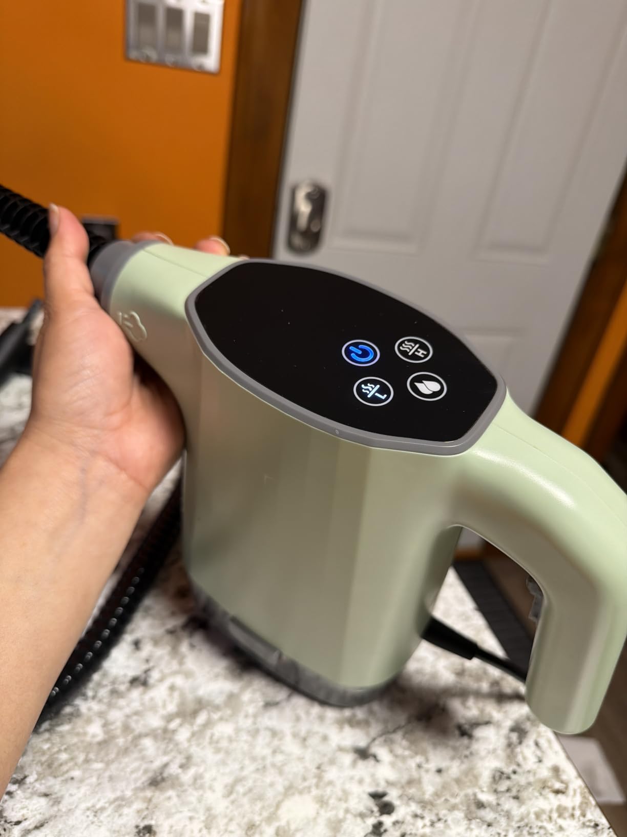 Handheld Steam Cleaner, Portable Steamer for Cleaning with 18PCS Accessories, 12s Fast Heating, Pressurized Steam Cleaner for Home, Kitchen, Bathroom, Car Detailing, Window, and Clothes, Green customer photo 2